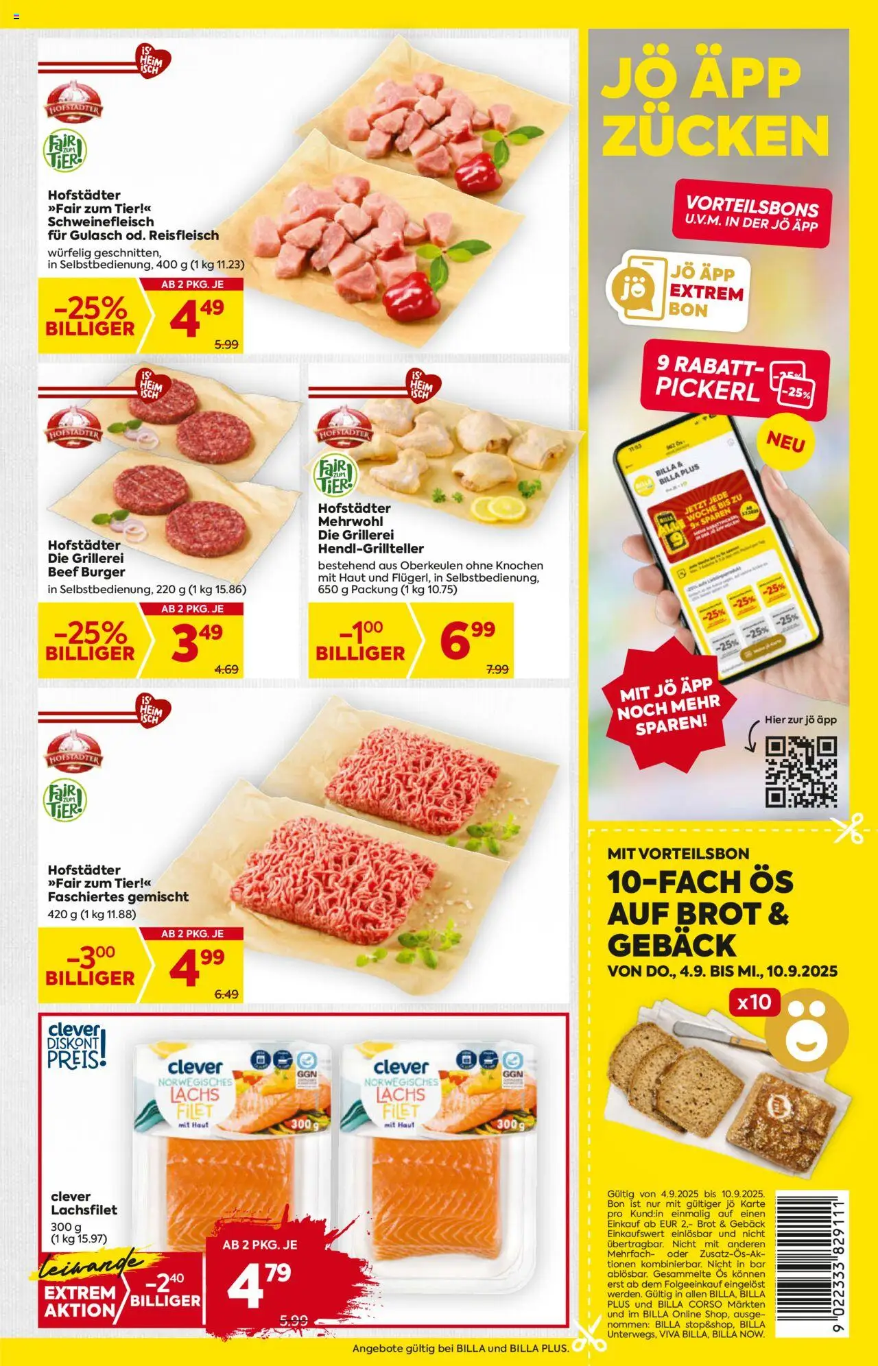 Billa Flugblatt - Salzburg gültig ab 04.09.2025 | Seite: 5 | Produkte: Brot, Schweinefleisch