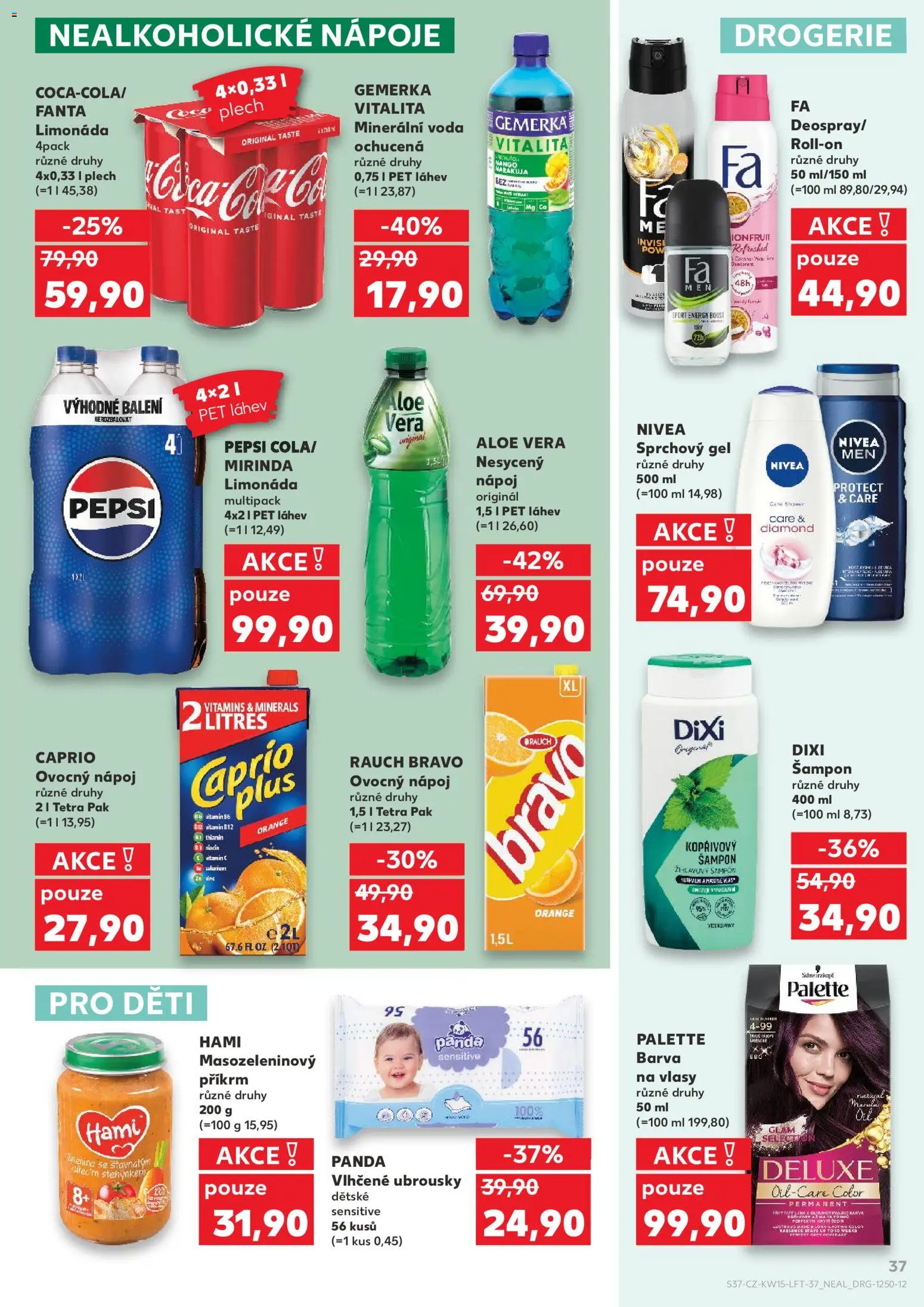 Kaufland leták - Praha 4 od 08.04.2026 | Strana: 37 | Produkty: Vlhčené ubrousky, Sprchový gel, Deluxe, Minerální voda