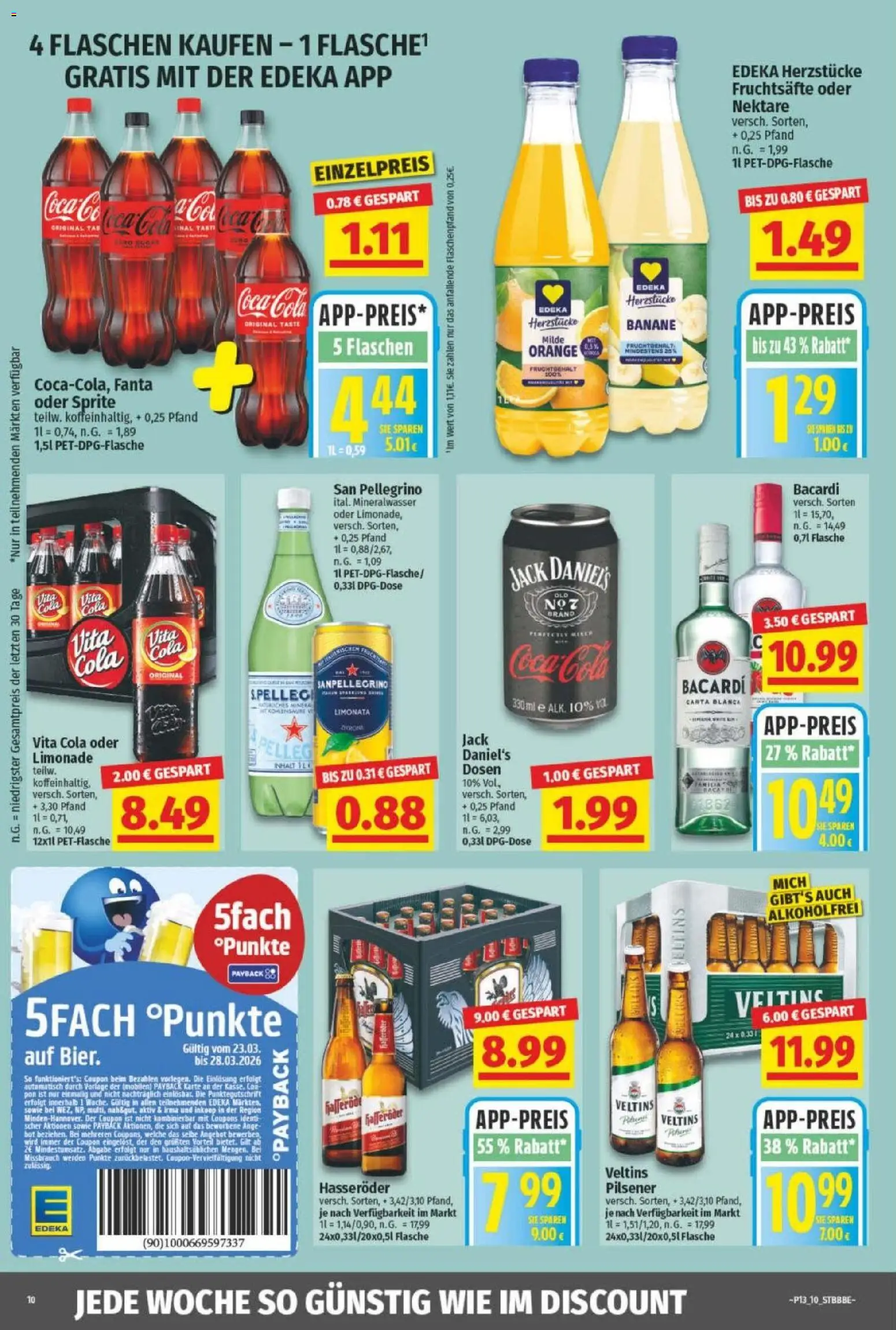 NP Discount Prospekt – gültig ab 23.03.2026 | Seite: 10 | Produkte: Cola, Jack Daniel's, Limonade, Vita cola