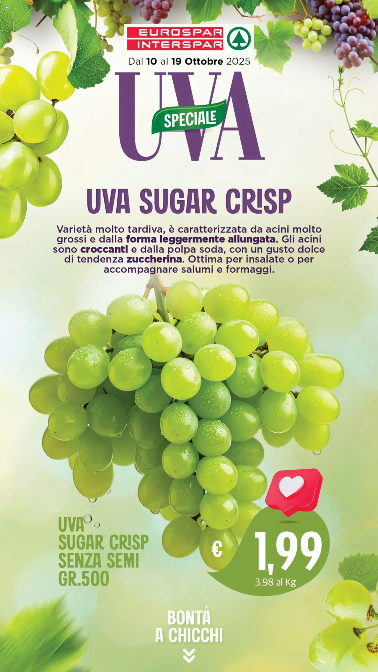 Volantino Eurospar del 10.10.2025 | Pagina: 5 | Prodotti: Uva