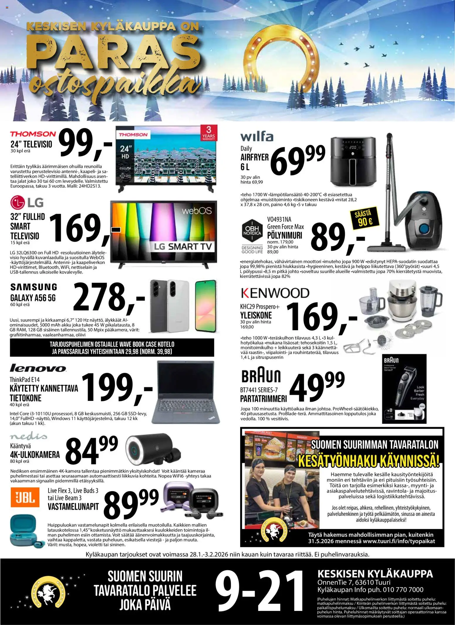 Tuuri tarjoukset – voimassa 28.01.2026 alkaen | Sivu: 1 | Tuotteet: Tehosekoitin, Tietokone, TV, Televisio