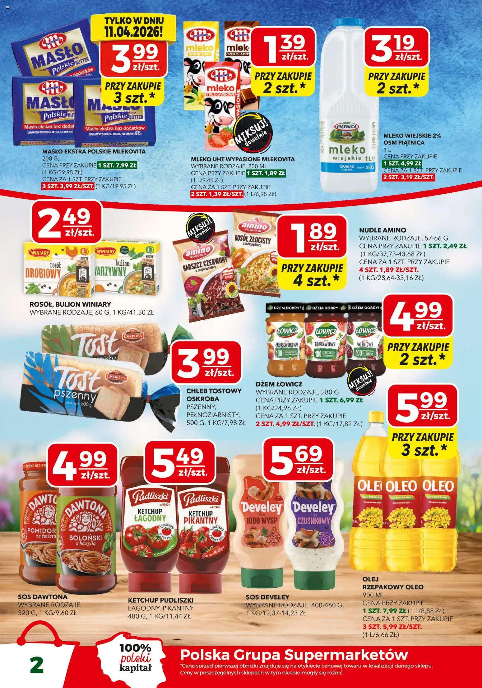 Top Market gazetka mini od 09.04.2026 | Strona: 2 | Produkty: Ketchup, Bazylia, Masło, Chleb