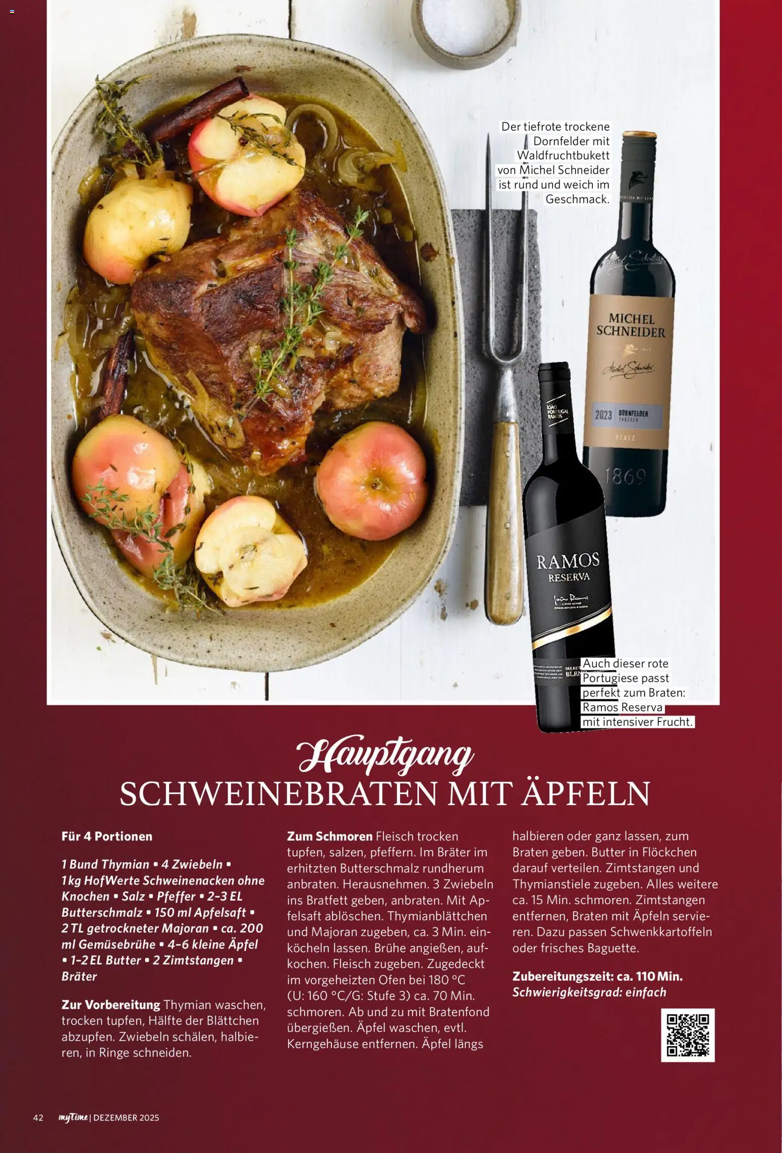 Famila Nordwest  myTime Dezember 2025 – gültig ab 01.12.2025 | Seite: 42 | Produkte: Ofen, Butterschmalz, Äpfel, Fleisch