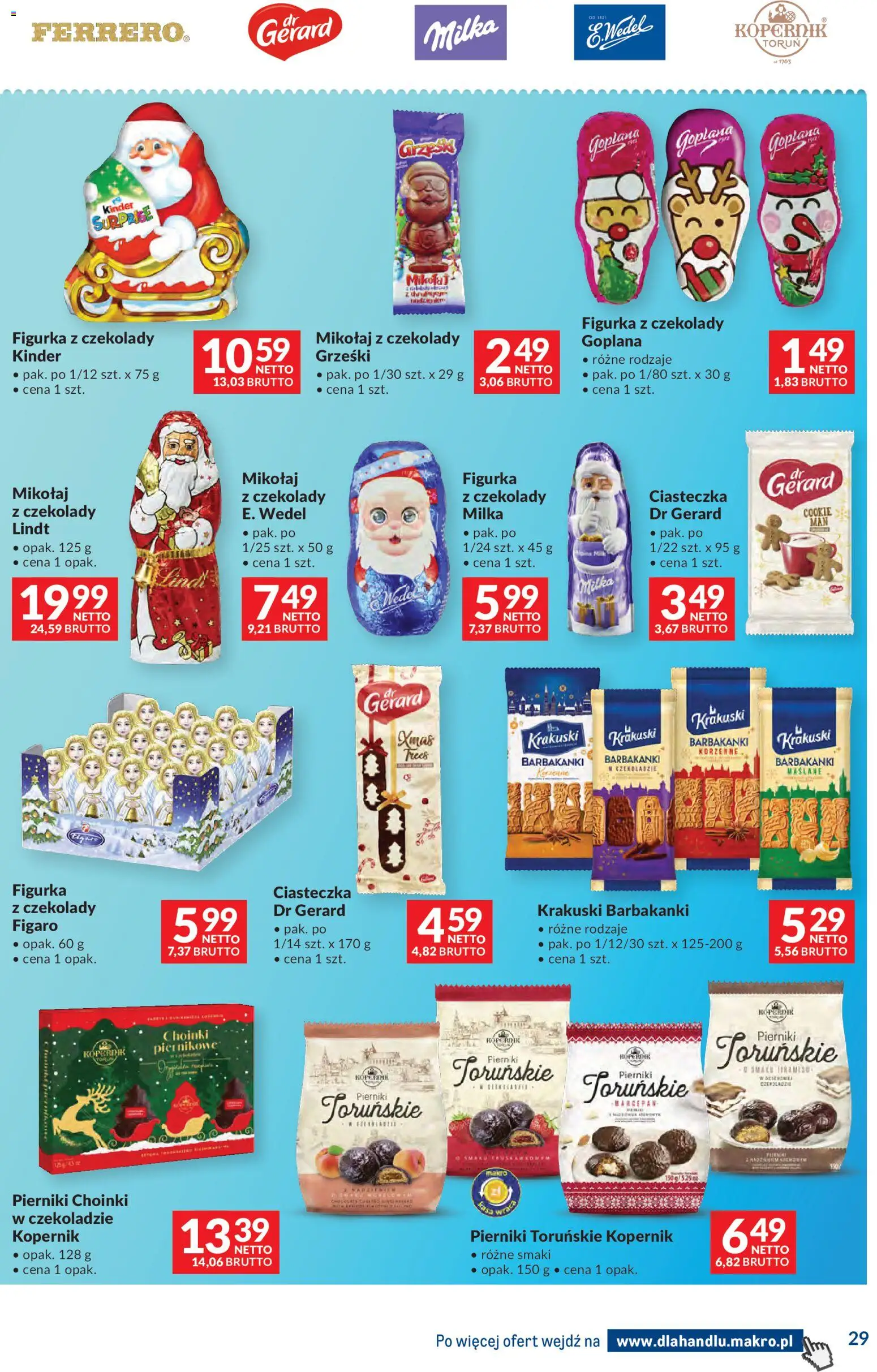 Makro Gazetka - Dystrybucja do sklepów od 25.11.2025 | Strona: 29 | Produkty: Czekolady, Pierniki, Milka, Ciasteczka