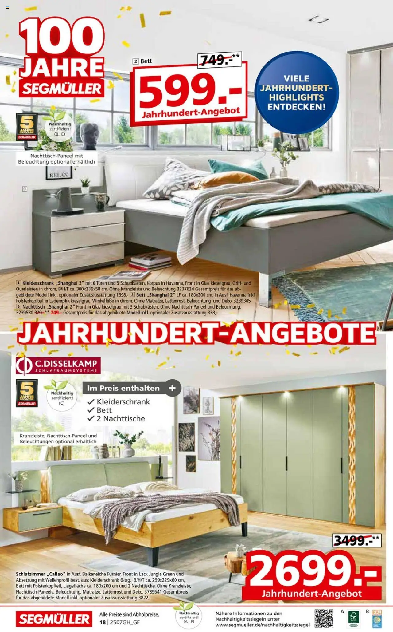 Segmüller Highlight - gültig ab dem 19.07.2025 | Seite: 30 | Produkte: Bett, Kleiderschrank, Nachttisch, Lattenrost