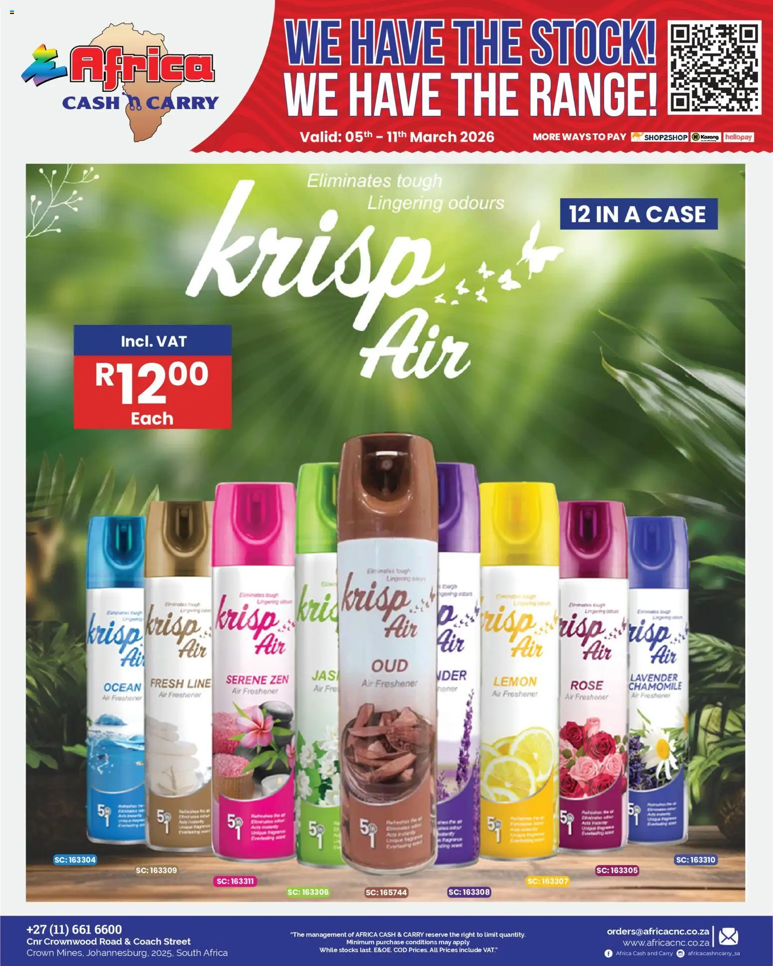 New Africa Cash & Carry catalogue – valid from 05.03.2026 | Page: 43 | Products: Case, Air freshener, Stock, Lemon
