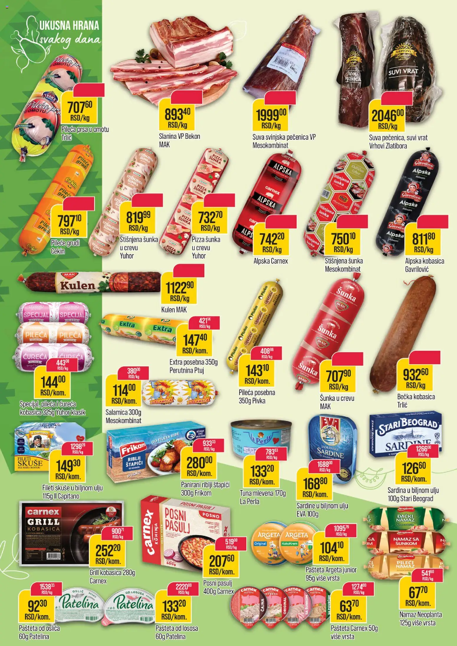Zlatan Trag katalog - važi od 17.12.2025 | Strana: 6 | Proizvode: Pileće grudi, Kuhinja, Oslić, Kobasica