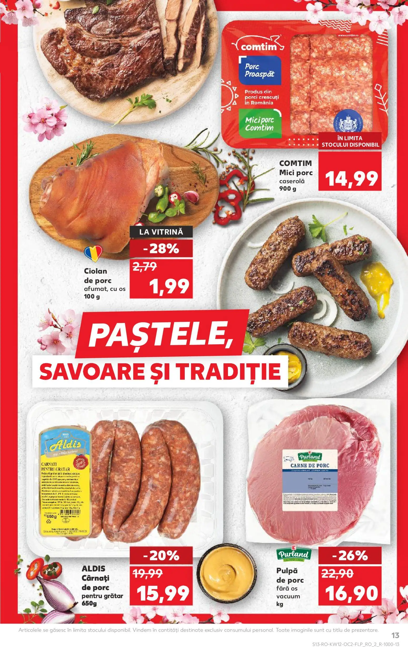 Noul catalog Kaufland – valabil de la 18.03.2026 | Pagină: 13 | Produse: Grătar, Vitrină, Mici, Carne De Porc