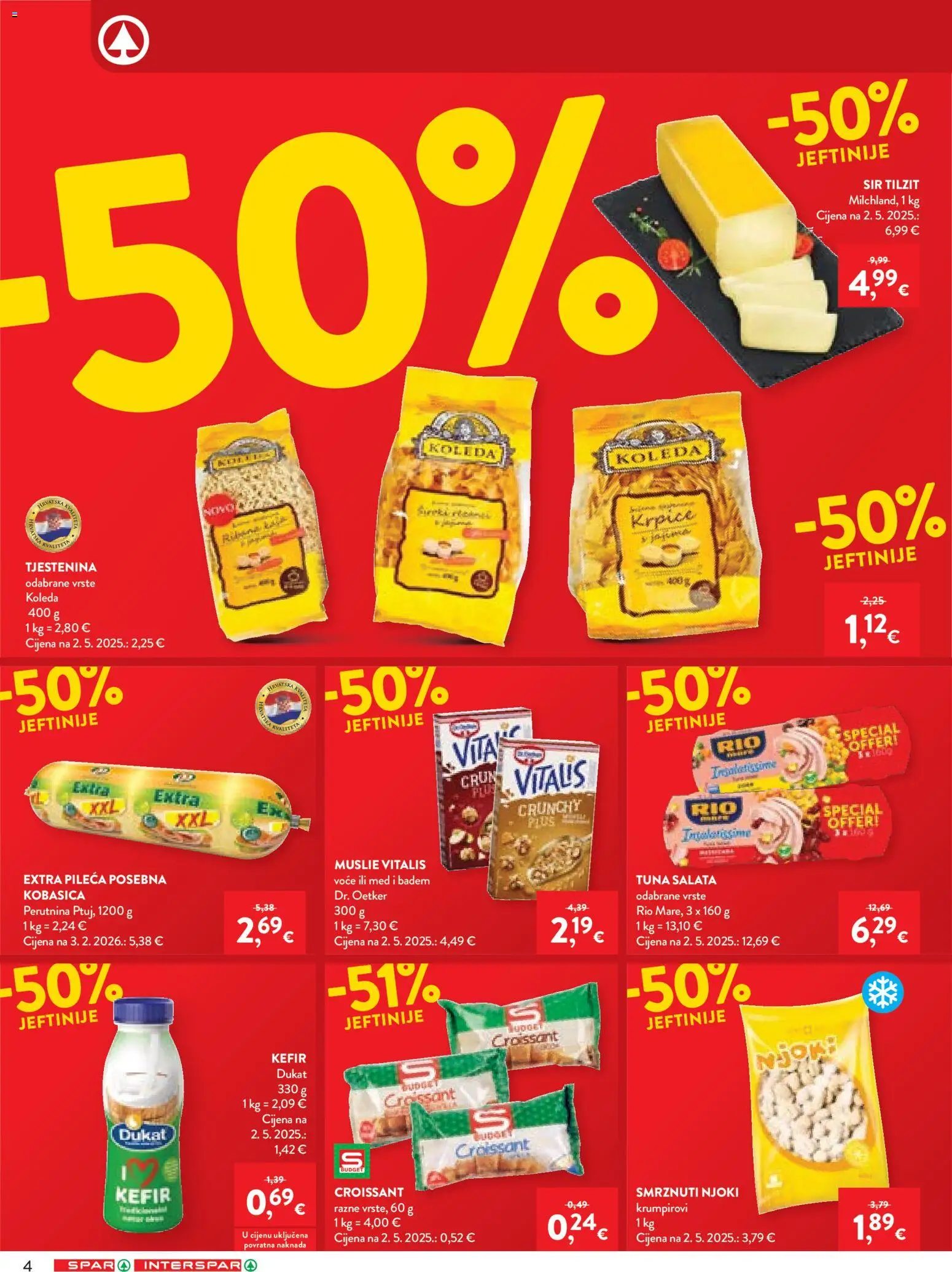Spar katalog | vrijedi od 18.02.2026 | Stranica: 6 | Proizvodi: Njoki, Kobasica, Badem, Kefir