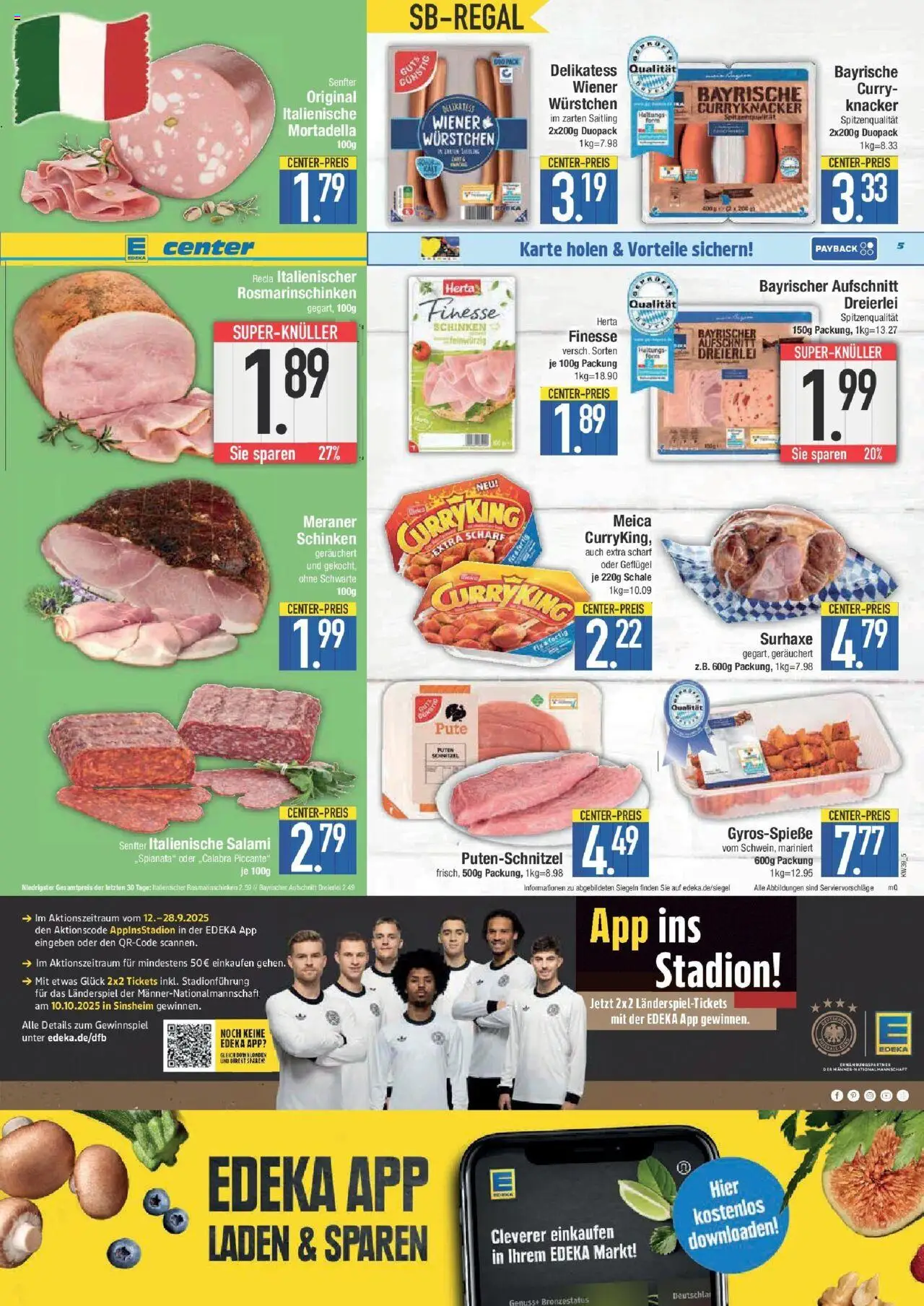 Edeka prospekt Weißenburg	 – gültig ab 21.09.2025 | Seite: 5 | Produkte: Pute, Wiener wurstchen, Meica, Gyros