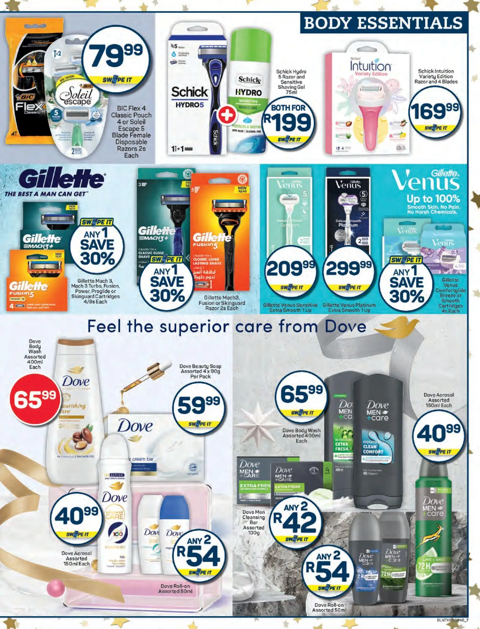 New Pick n Pay catalogue – valid from 15.12.2025 | Page: 7 | Products: Shower, Soap, Shower gel, Razors