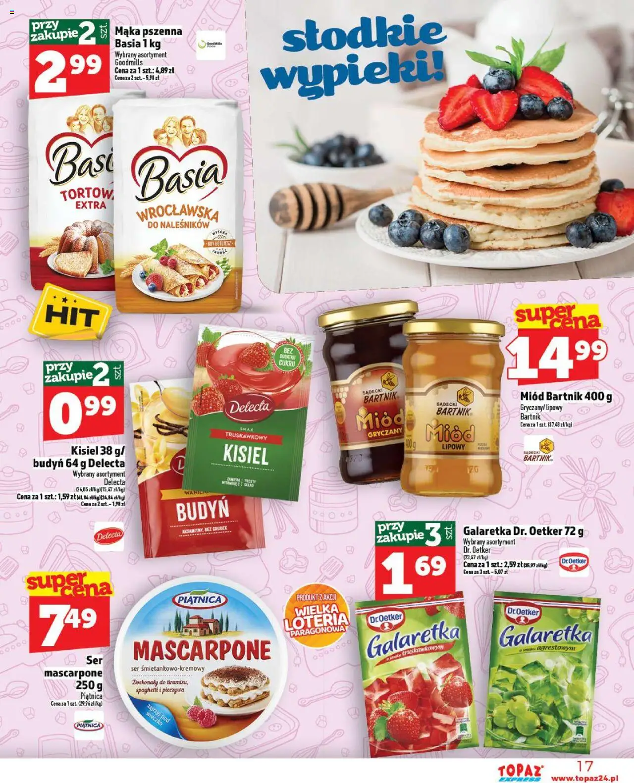 Topaz Gazetka - Express od 02.10.2025 | Strona: 17 | Produkty: Mak, Galaretka, Mascarpone, Ser