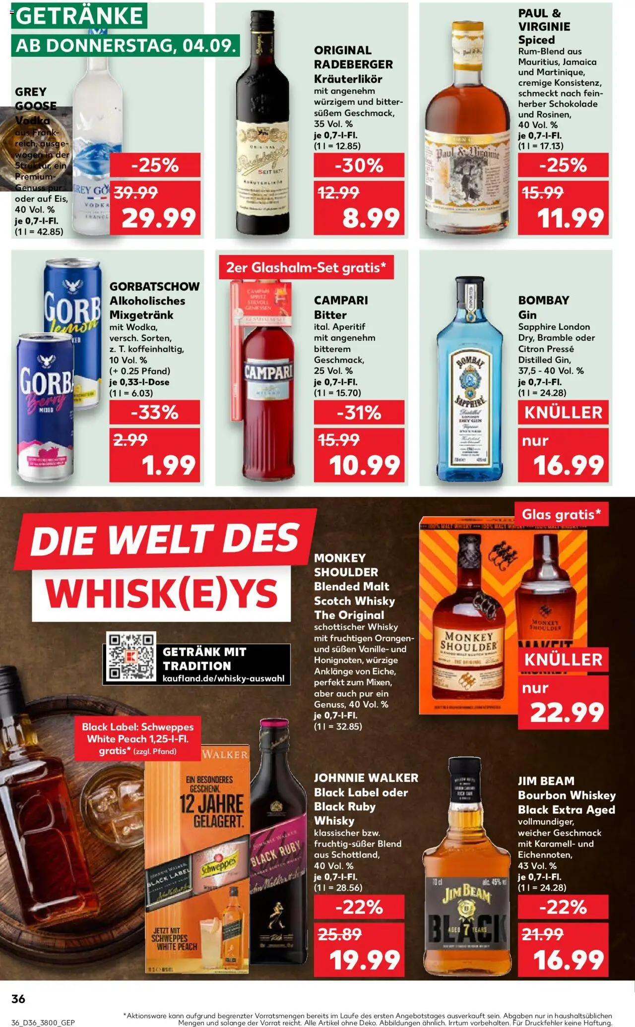 Kaufland prospekt Frankfurt (Oder)	 – gültig ab 04.09.2025 | Seite: 36 | Produkte: Jim beam, Schokolade, Orangen, Gin