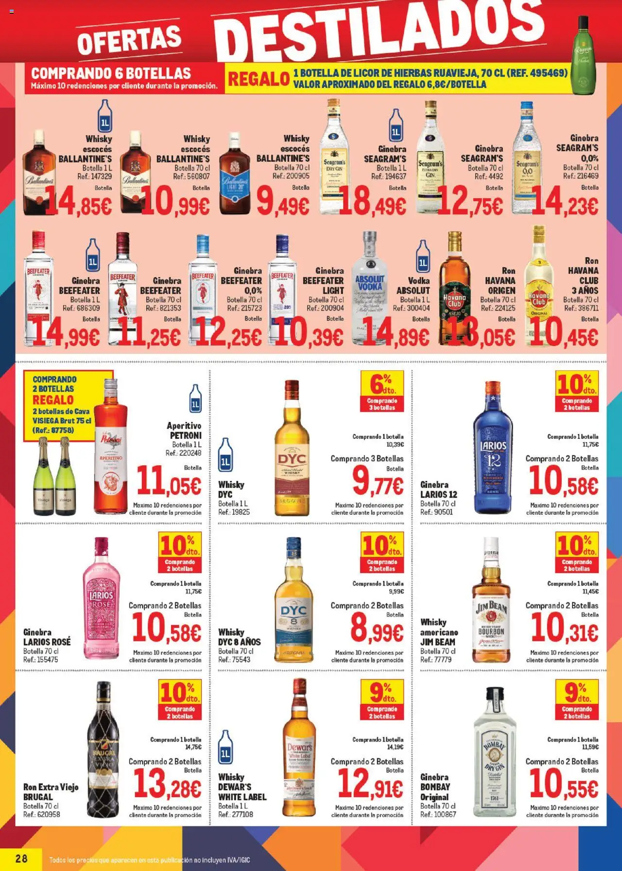 Makro - Precios Levante │ válido desde el 06.10.2025 | Página: 28 | Productos: Licor, Ron, Ginebra, Whisky