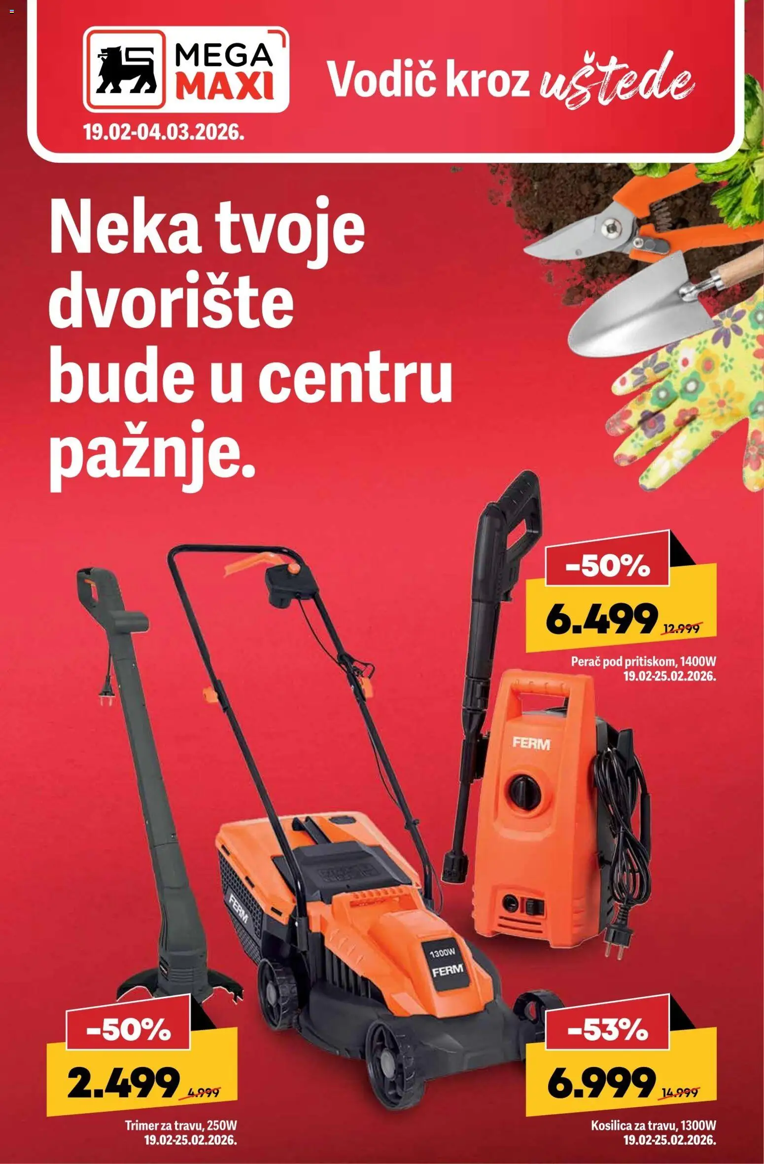 Mega Maxi katalog - važi od 19.02.2026 | Strana: 1 | Proizvode: Kosilica, Trimer