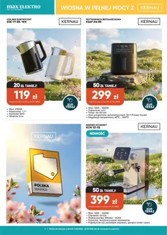 Pogląd oferty "Max elektro gazetka" - ważna od 11.03.2026 | Strona: 4 | Produkty: Frytkownica, Frytkownica beztłuszczowa, Kontroler, Woda