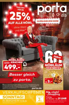 Porta! Möbiläums-Spar-Show mit Guido Cantz und 25% auf ALLE Möbel - Koeln ab 27.10.2025 gültig