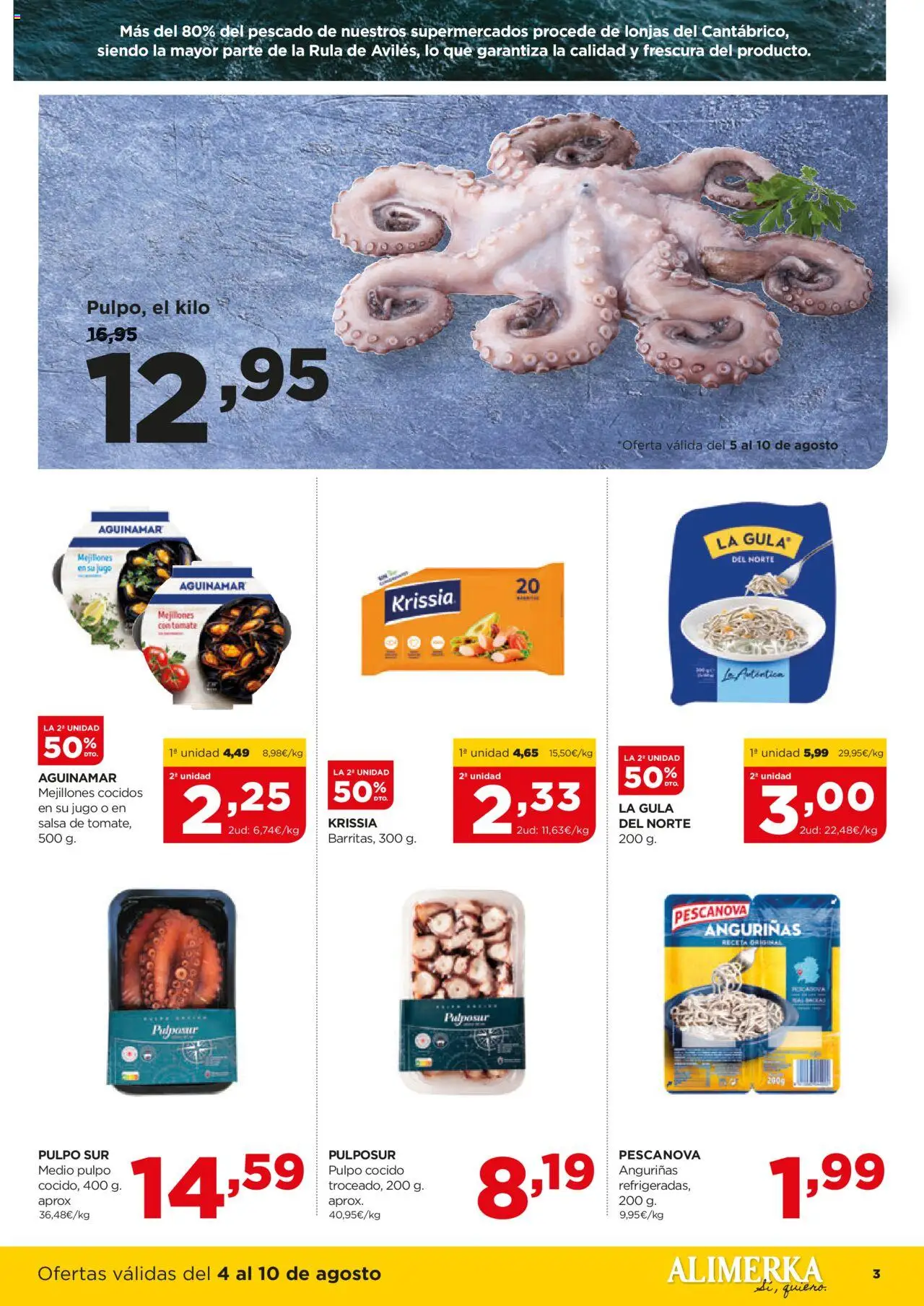 Alimerka folleto Asturias │ válido desde el 04.08.2025 | Página: 3 | Productos: Jugo, Pescado