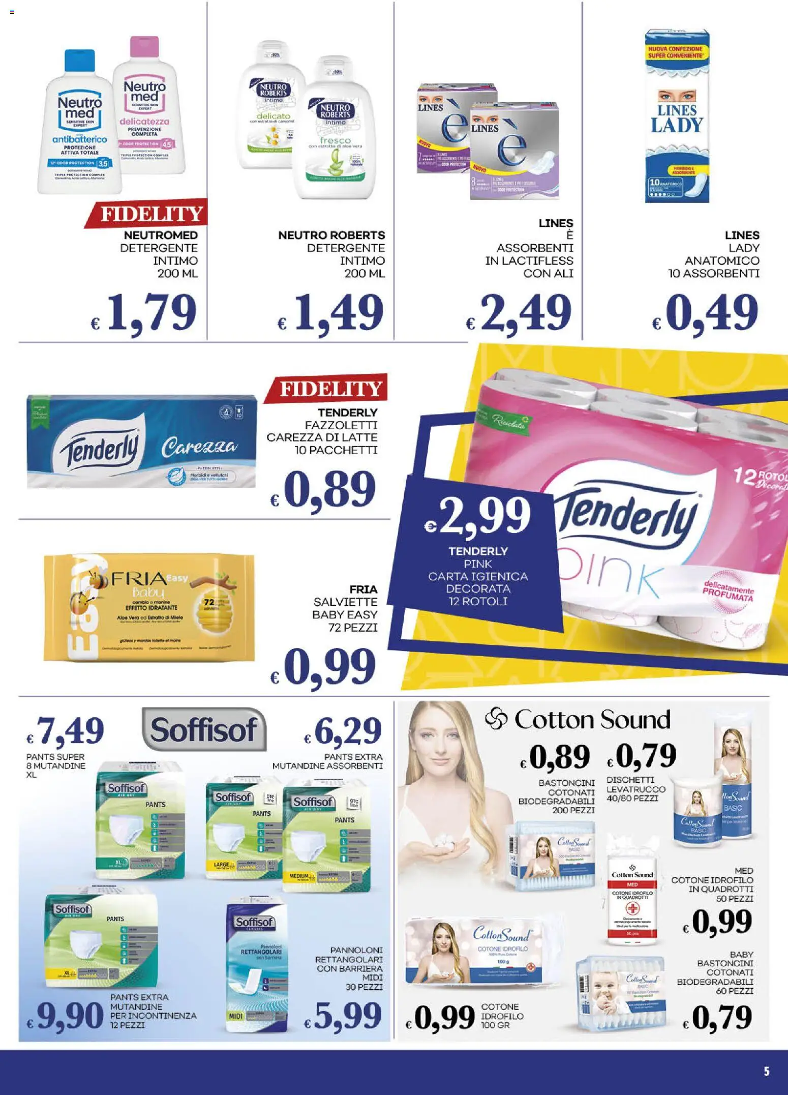 Volantino Pilato del 03.03.2026 | Pagina: 5 | Prodotti: Detergente, Fazzoletti, Intimo, Mutandine