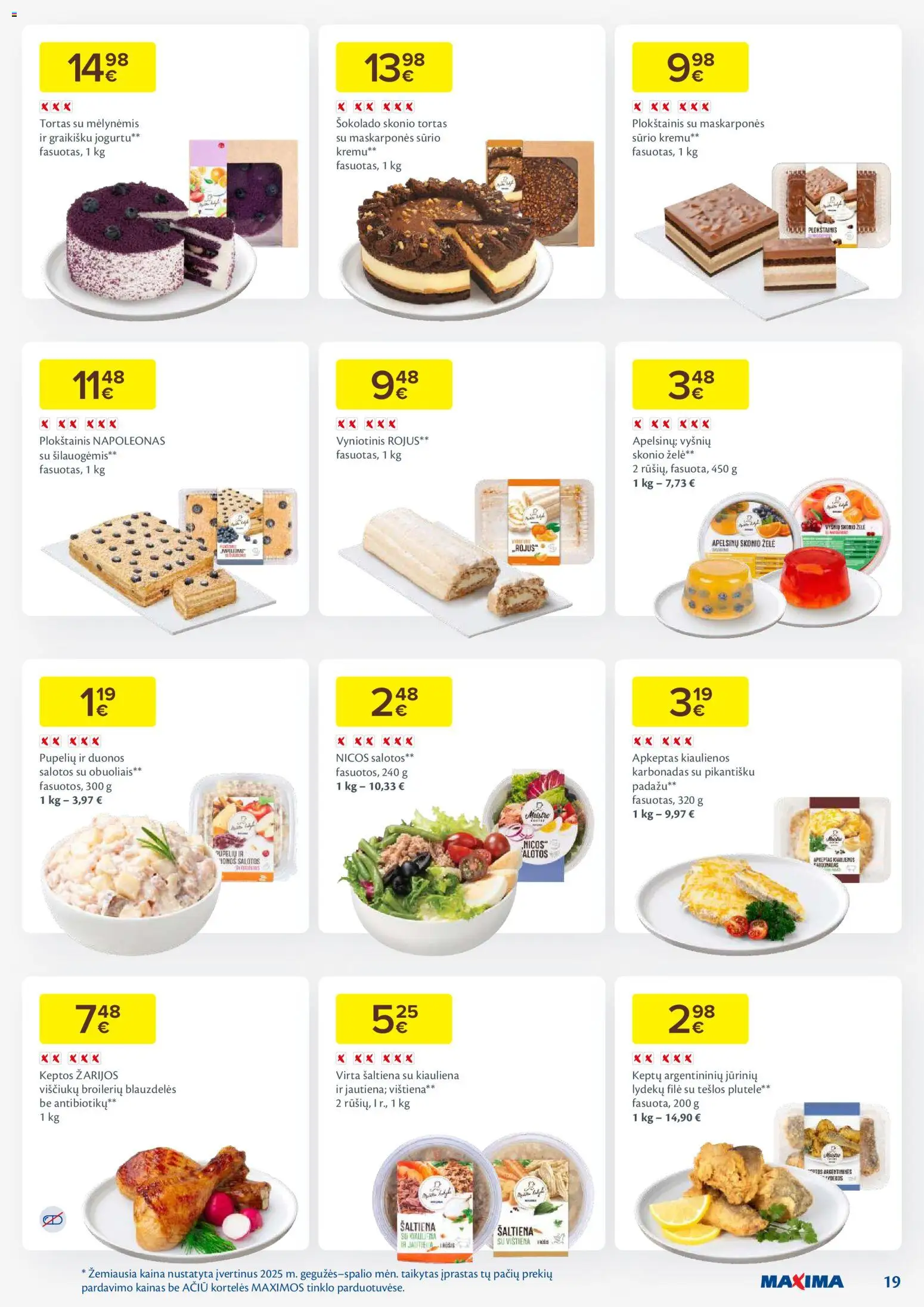 MAXIMA akcijos nuo 20.01.2026 | Puslapis: 19 | Prekių: Salotos, Kiaulienos, Viščiukų, Vištiena
