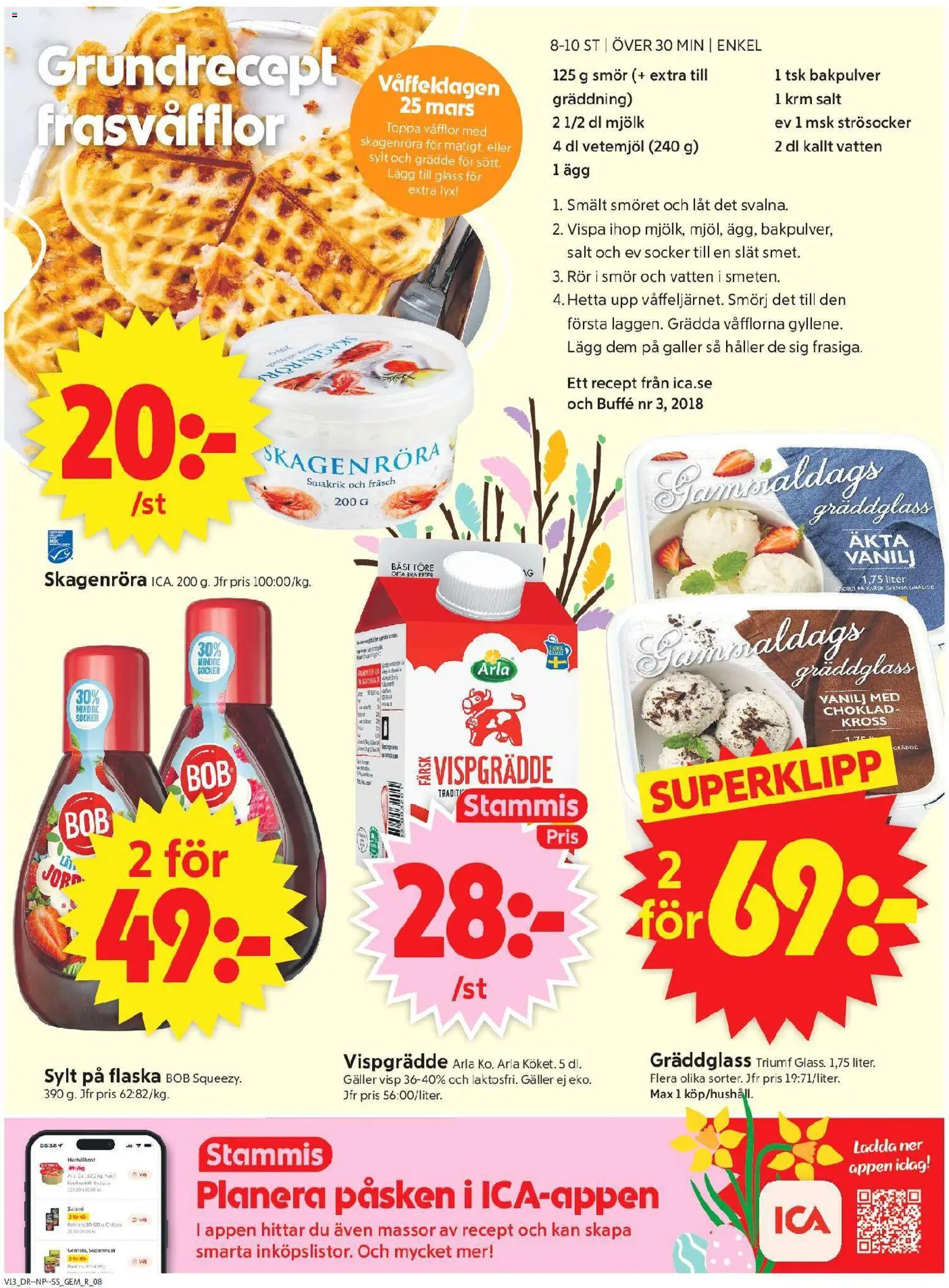 ICA Supermarket reklamblad aktuell från 23.03.2026 | Sida: 10 | Produkter: Ägg, Choklad, Grädde, Vispgrädde