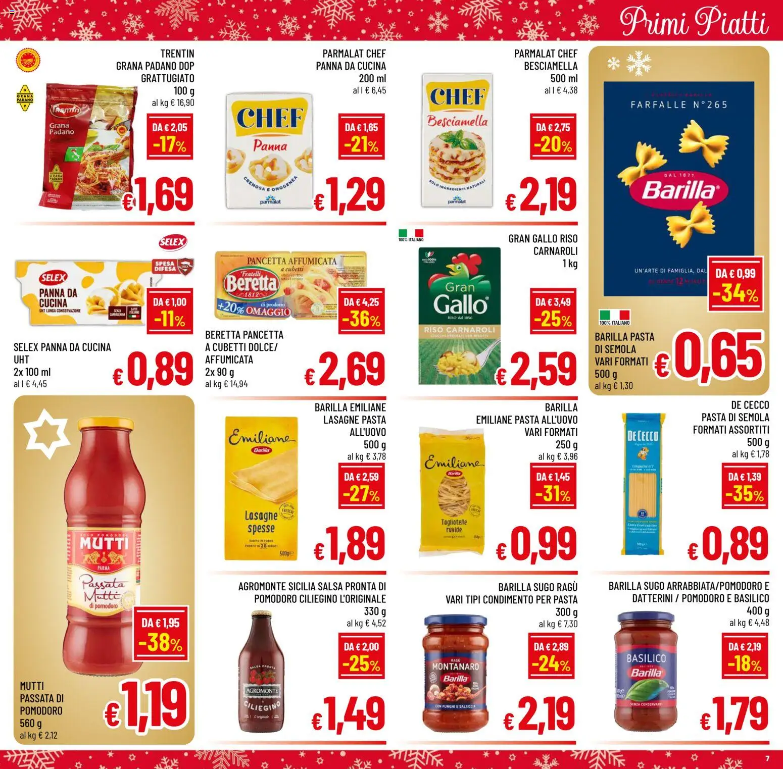 Volantino A&O del 10.12.2025 | Pagina: 7 | Prodotti: Riso Carnaroli, Salsiccia, Besciamella, Sugo