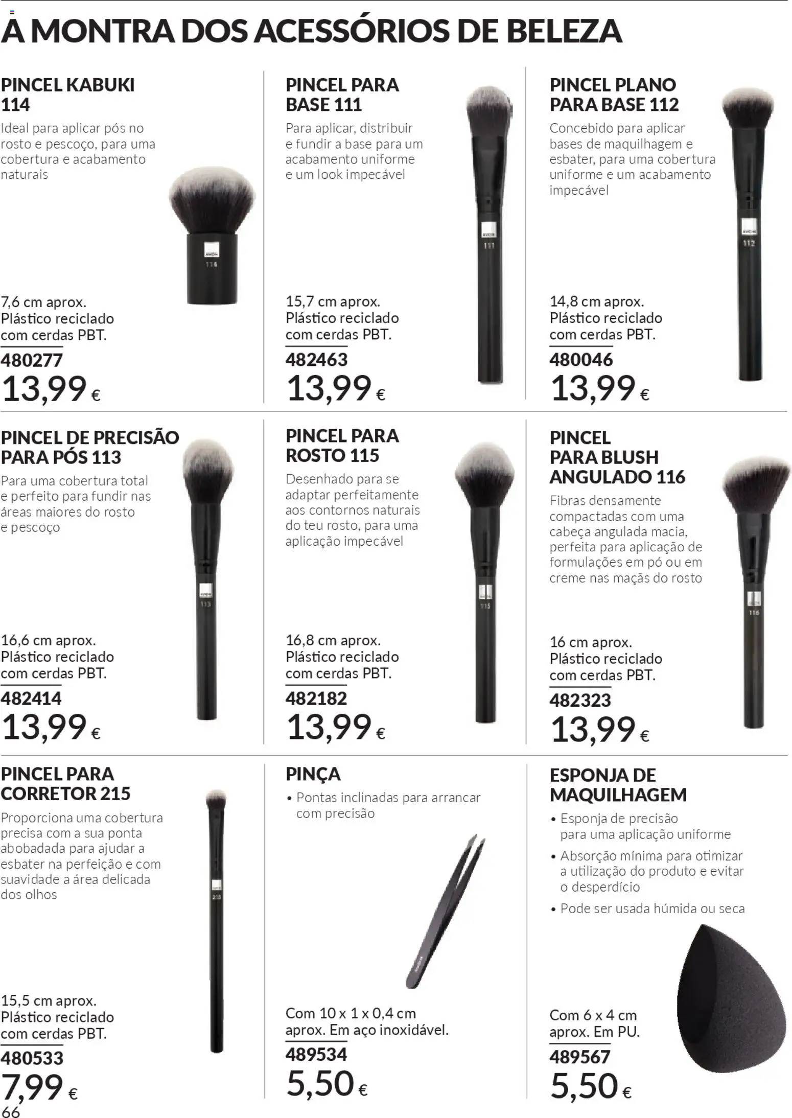 Catálogo Avon Campanha 1 │ válido de 01.01.2026 | Página: 66 | Produtos: Pincel, Esponja, Maquilhagem, Corretor