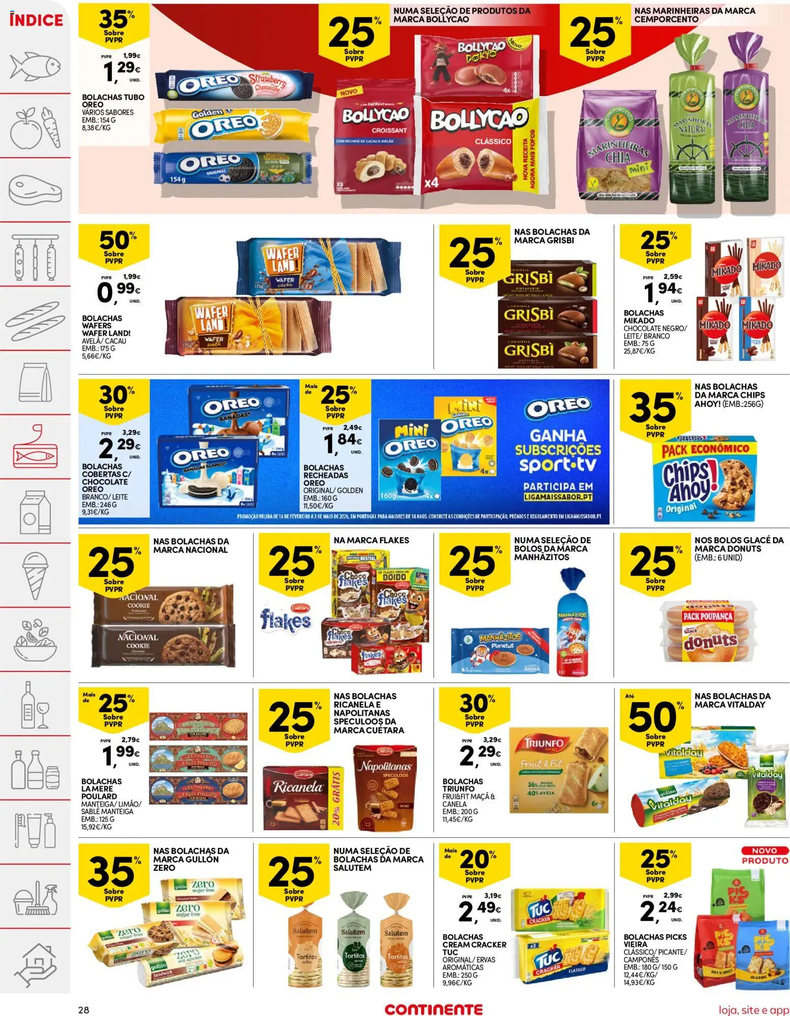 Continente folheto │ válido de 21.04.2026 | Página: 28 | Produtos: Canela, Manhãzitos, Maça, Chocolate