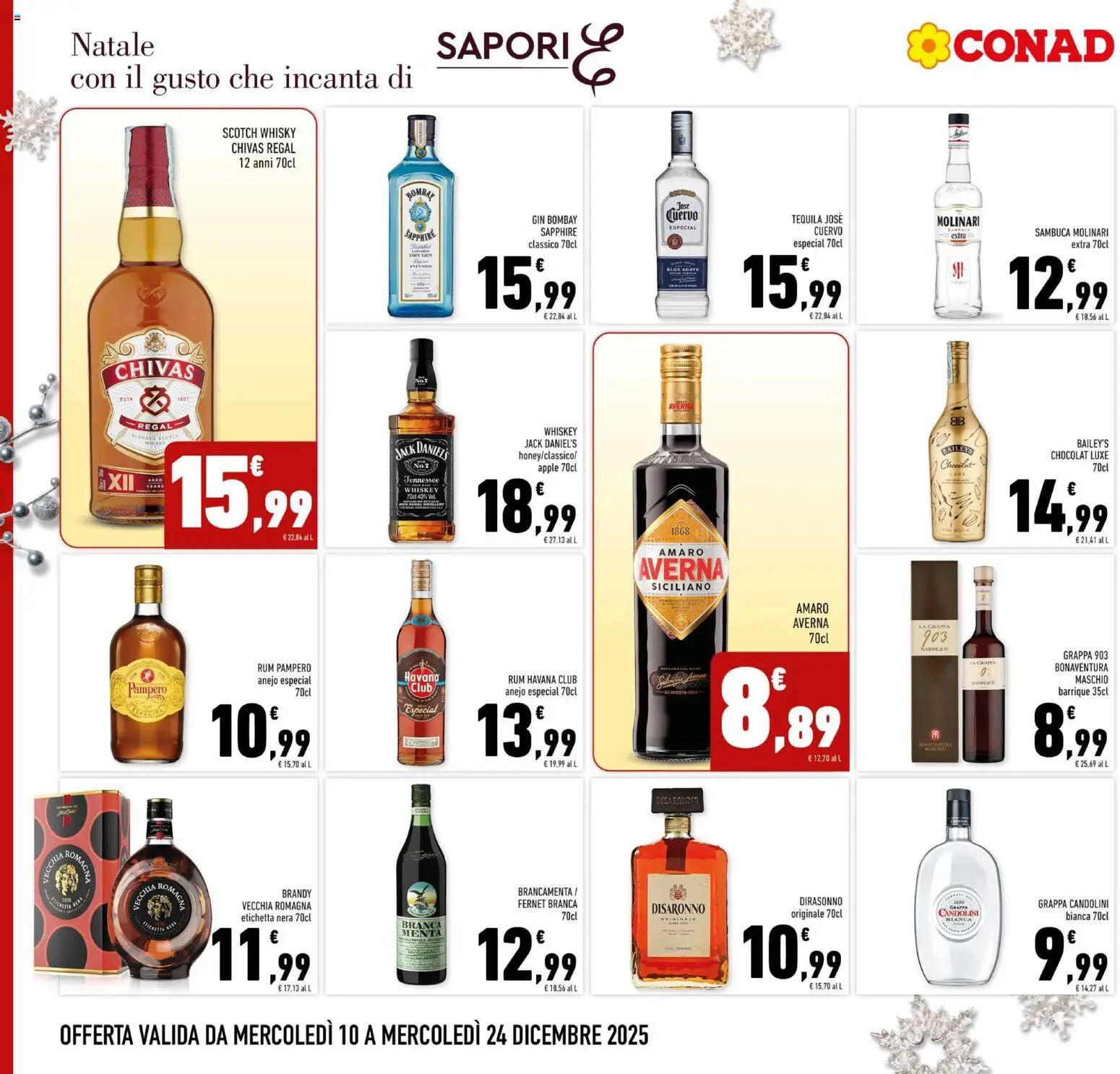 Volantino Conad del 10.12.2025 | Pagina: 6 | Prodotti: Gin, Whisky, Rum, Amaro