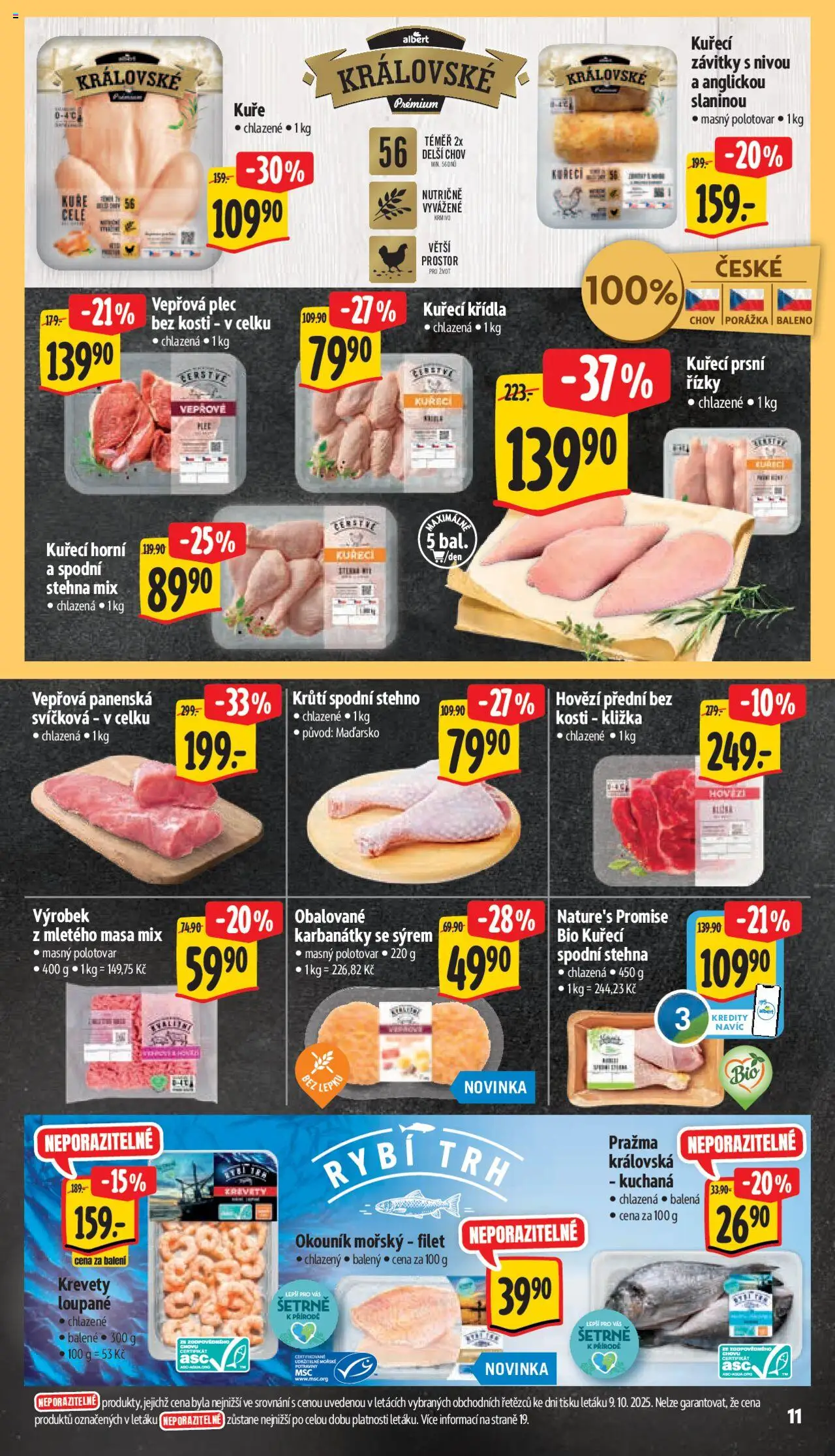 Albert leták - Supermarket od 15.10.2025 | Strana: 20 | Produkty: Hovězí, Pražma, Filet, Kuře