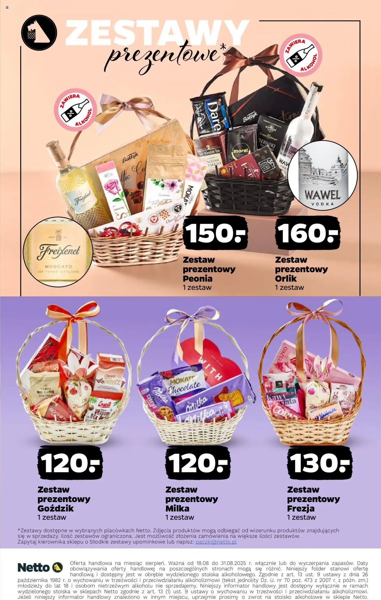 Netto gazetka - Mocna Kolekcja od 18.08.2025 | Strona: 25 | Produkty: Goździk, Milka, Vodka, Alkohol