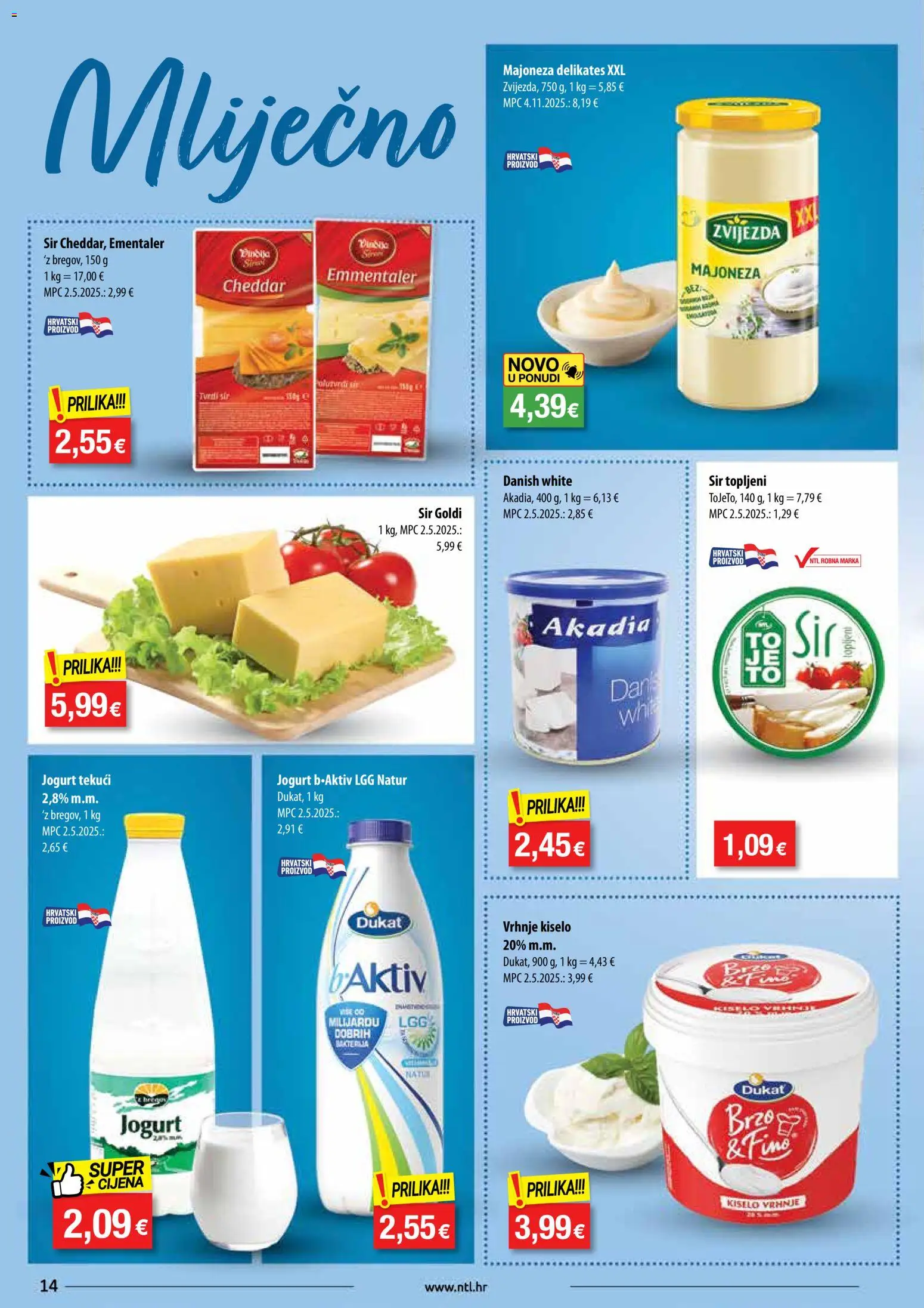 NTL katalog | vrijedi od 19.11.2025 | Stranica: 14 | Proizvodi: Sir, Jogurt, Majoneza