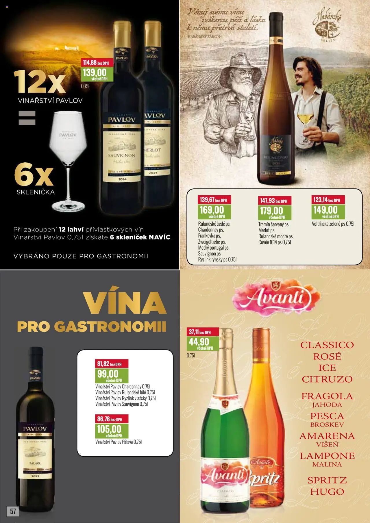Ratio leták od 01.08.2025 | Strana: 58 | Produkty: Merlot, Spritz, Avanti, Tramín červený