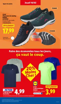 LIDL - Prévisualisation de ACTION T-shirt de sport Australian, T-shirt de sport Australian valide à partir de 19.02.2026 | Page: 39 | Produits: T-shirt