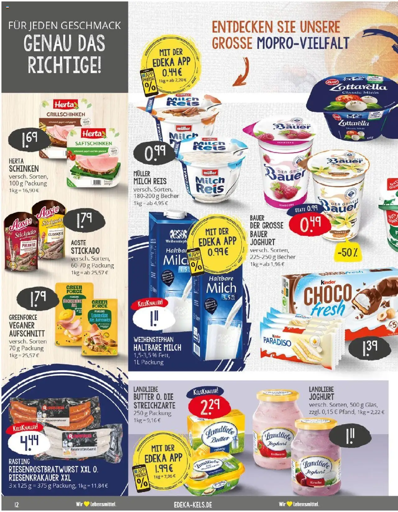 Edeka prospekt Ratingen	 - gültig ab dem 20.07.2025 | Seite: 12 | Produkte: Milch, Haltbare milch, Landliebe butter, Pudding