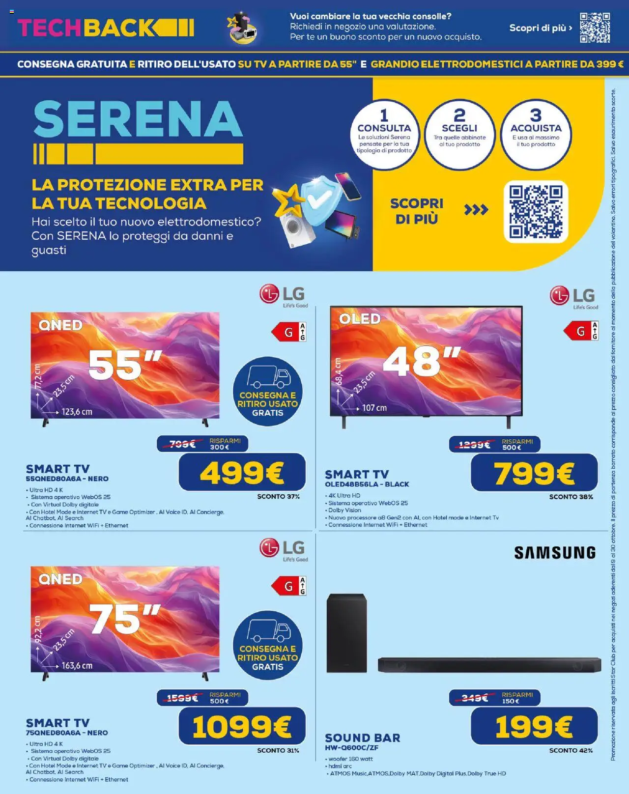 Volantino Euronics del 09.10.2025 | Pagina: 3 | Prodotti: Tè, smart TV, TV, Samsung