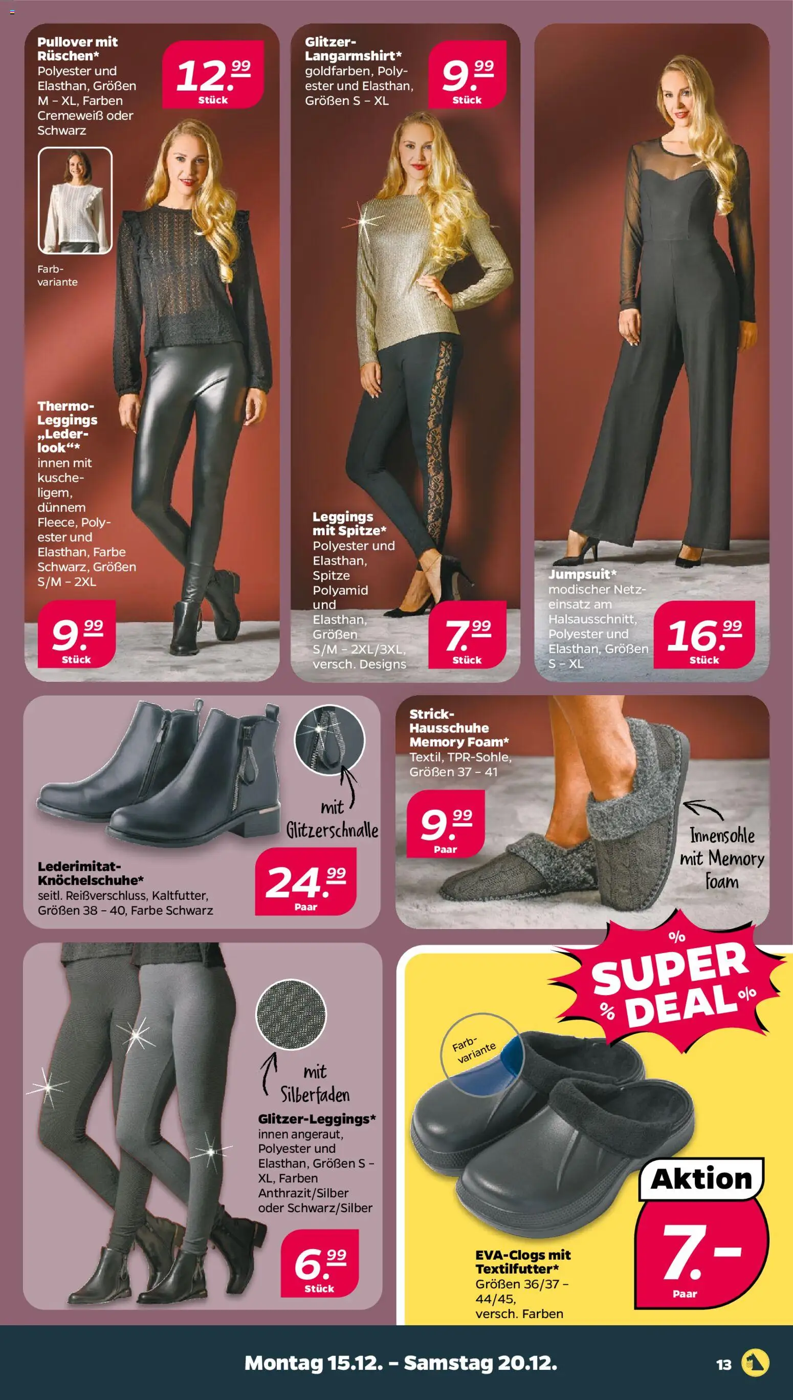 Netto Prospekt 	 – gültig ab 15.12.2025 | Seite: 15 | Produkte: Pullover, Leggings, Hausschuhe