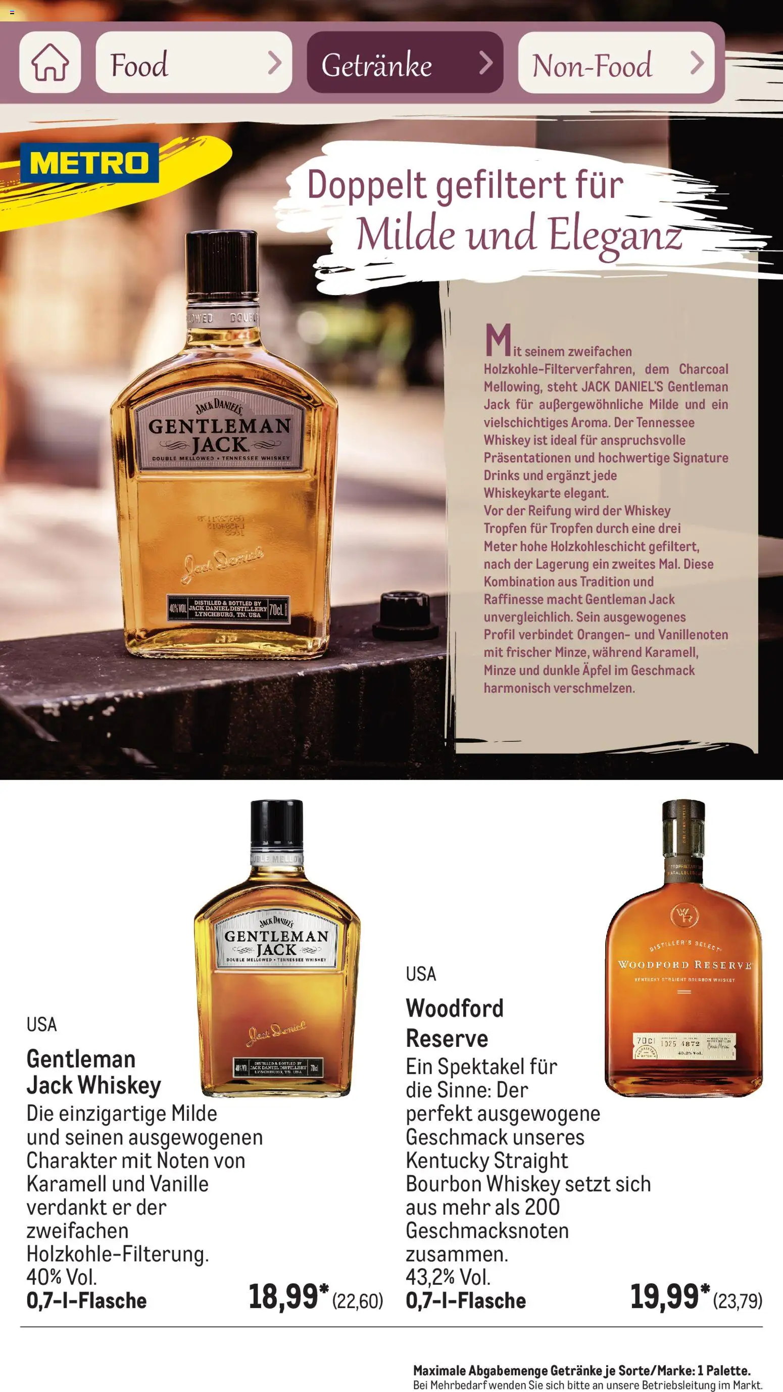 Metro Saisonkatalog Frühlingsgenuss – gültig ab 01.03.2026 | Seite: 76 | Produkte: Äpfel, Orangen, Jack Daniel's, Whiskey