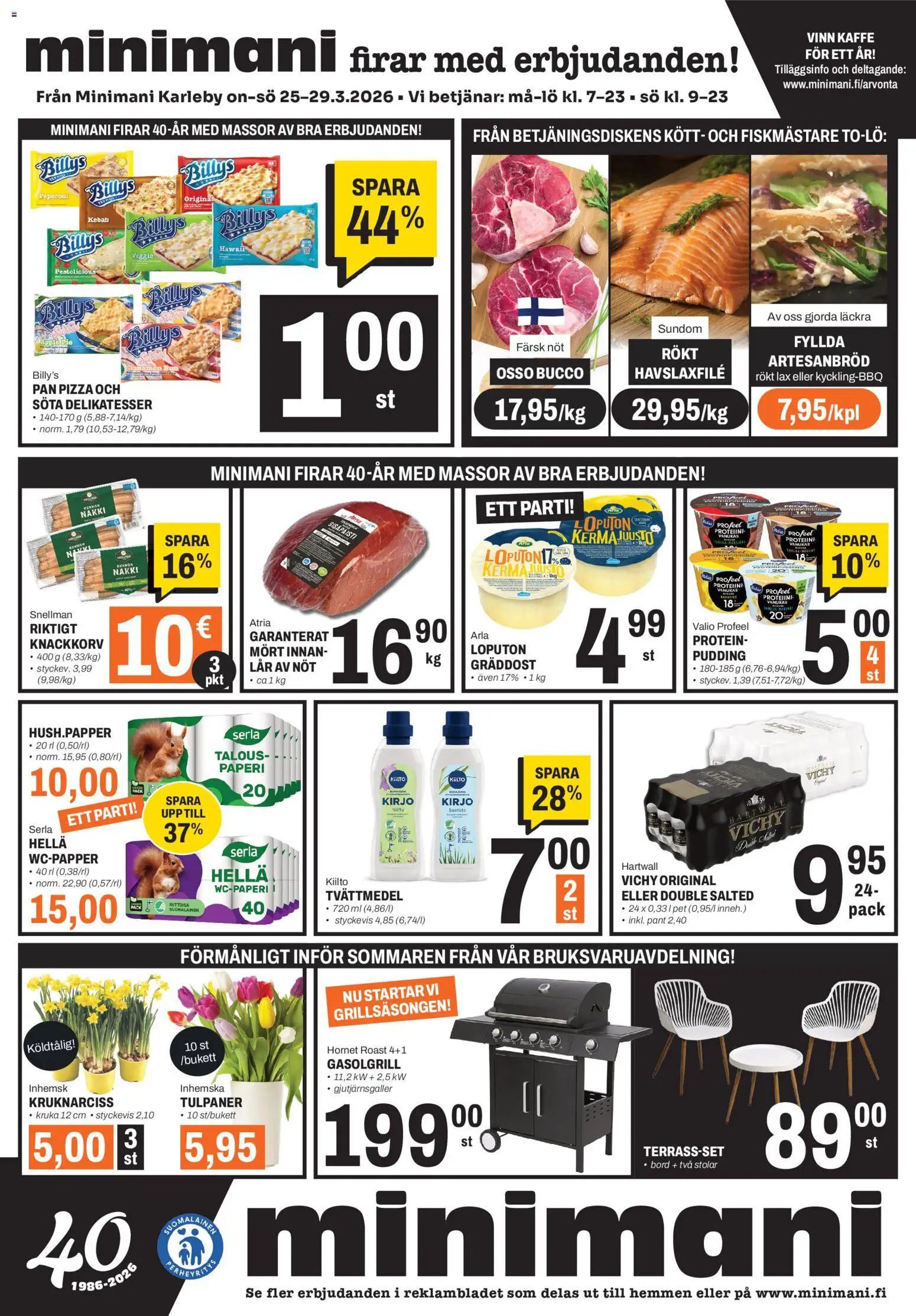 Minimani Tarjoukset - Kokkola – voimassa 25.03.2026 alkaen | Sivu: 2 | Tuotteet: Hella, Paperi, Pizza