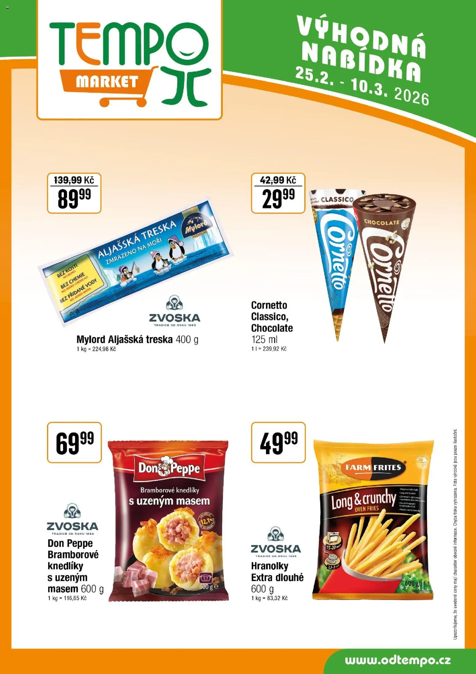 Tempo leták od 25.02.2026 | Strana: 11 | Produkty: Aljašská treska, Treska, Hranolky