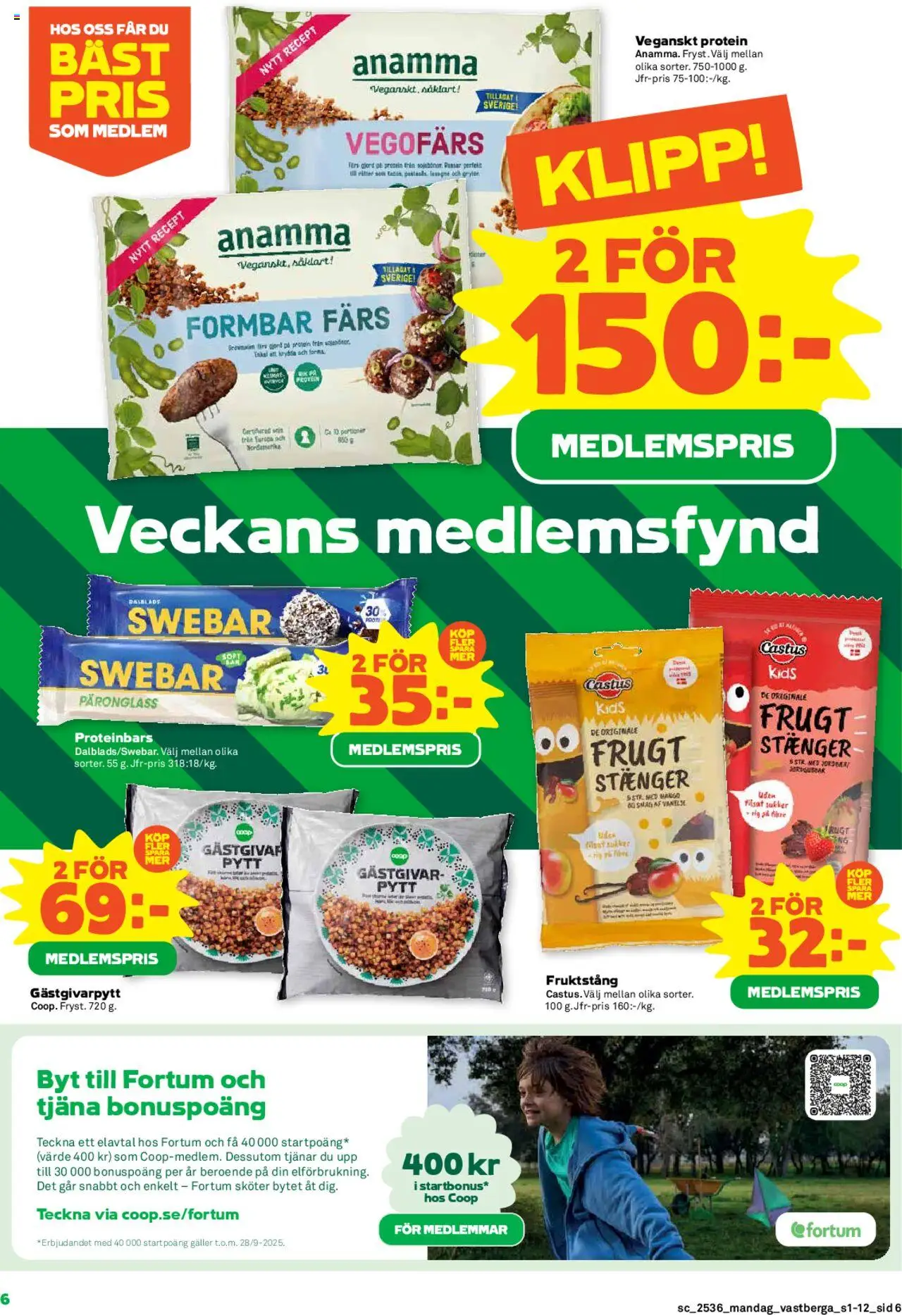 Coop Forum reklamblad aktuell från 01.09.2025 | Sida: 6 | Produkter: Galler, Vegofärs, Mango
