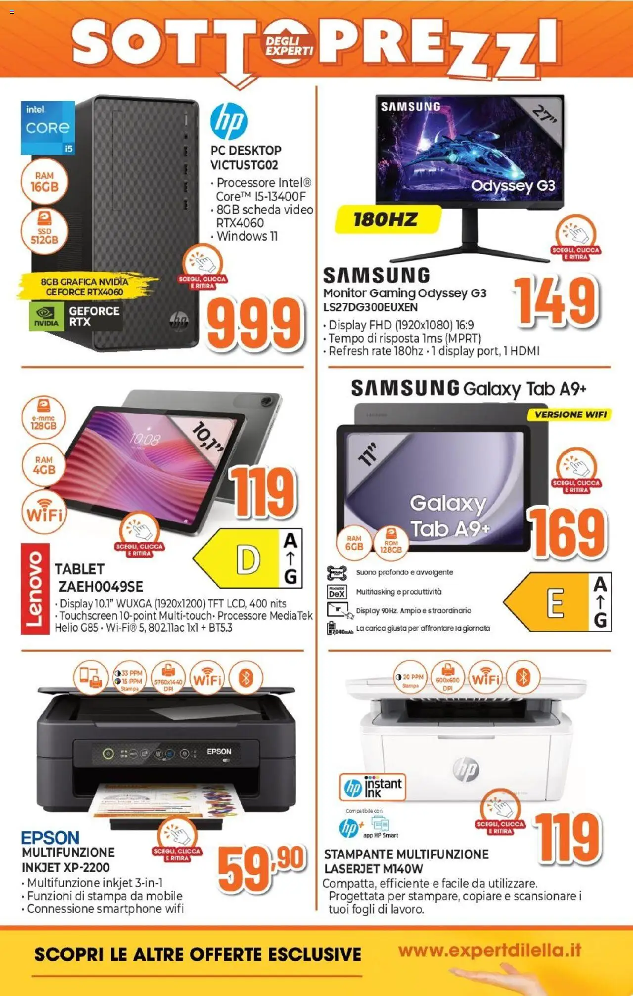 Volantino Expert del 02.10.2025 | Pagina: 7 | Prodotti: Monitor, Smartphone, Tablet, Stampante