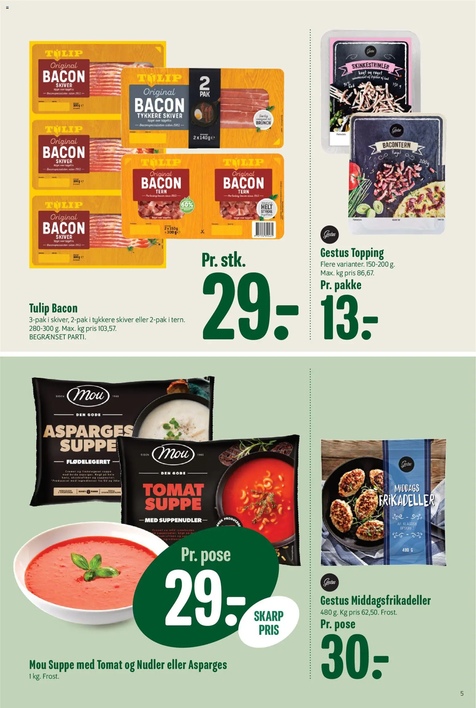 Min Købmand tilbudsavis – gyldig fra 16.01.2026 | Side: 5 | Produkter: Nudler, Bacon, Suppe, Asparges