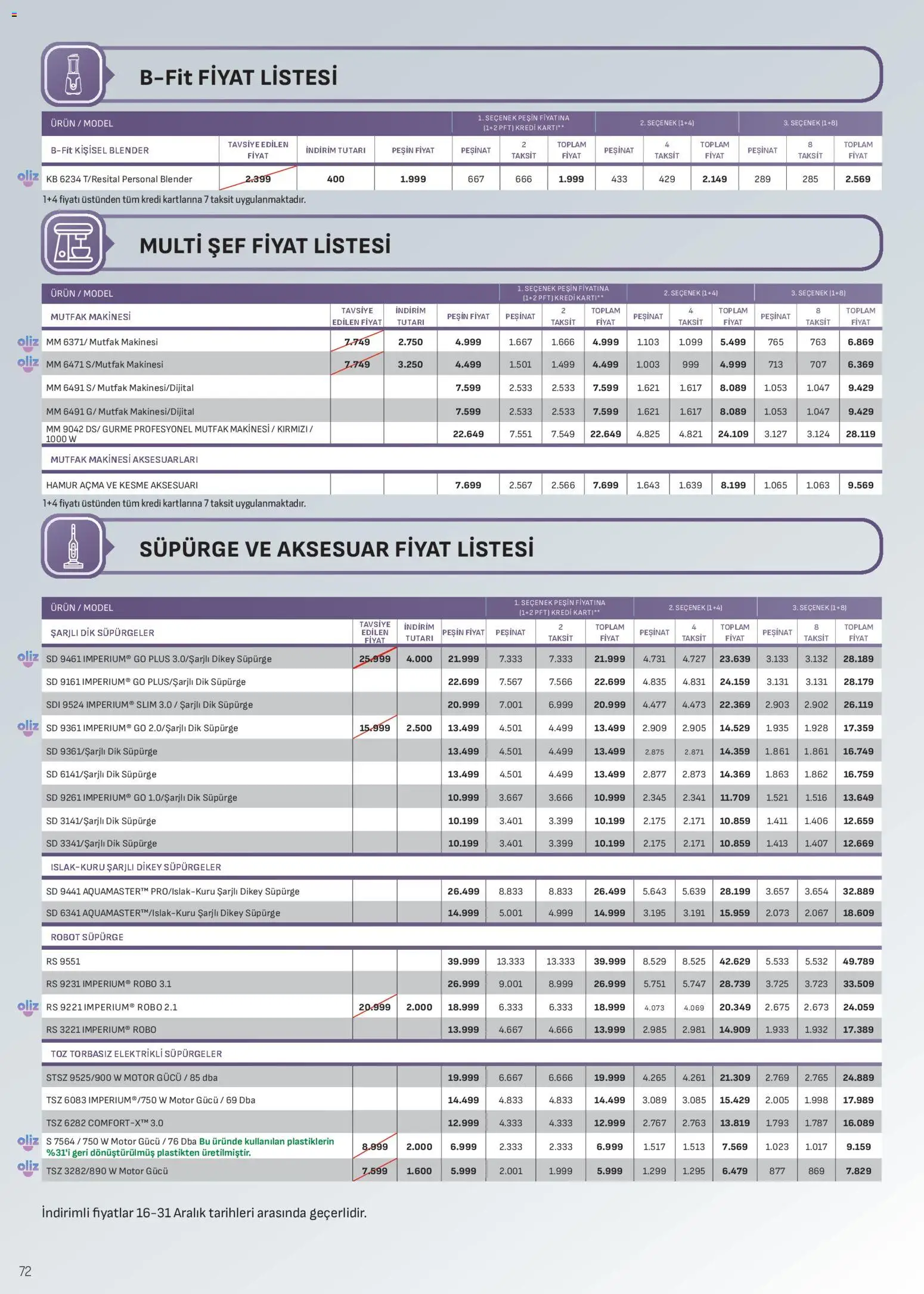 Arçelik Katalog - 16.12.2025 tarihinden itibaren geçerlidir | Sayfa: 72 | Ürünler: Robot, Blender, Robot süpürge
