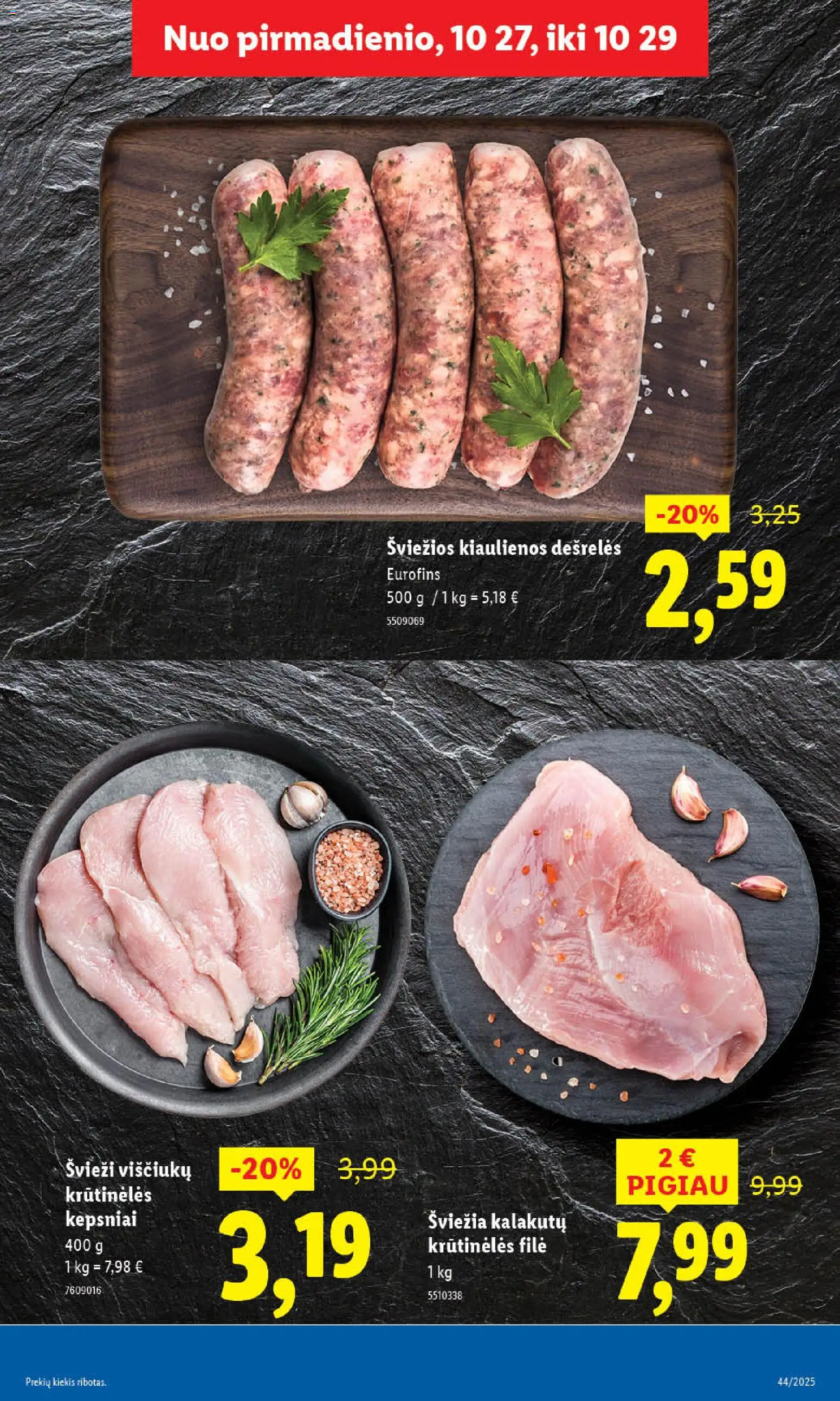 LIDL akcijos nuo 27.10.2025 | Puslapis: 9 | Prekių: Kiaulienos, Dešrelės