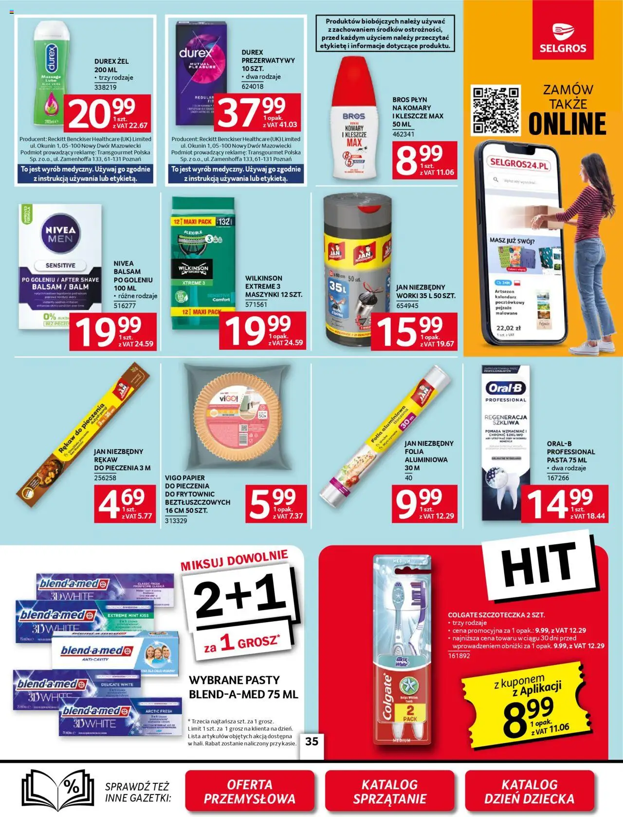 Selgros cash&carry Gazetka od 22.05.2025 | Strona: 35 | Produkty: Prezerwatywy, Kalendarz, Papier do pieczenia, Balsam po goleniu