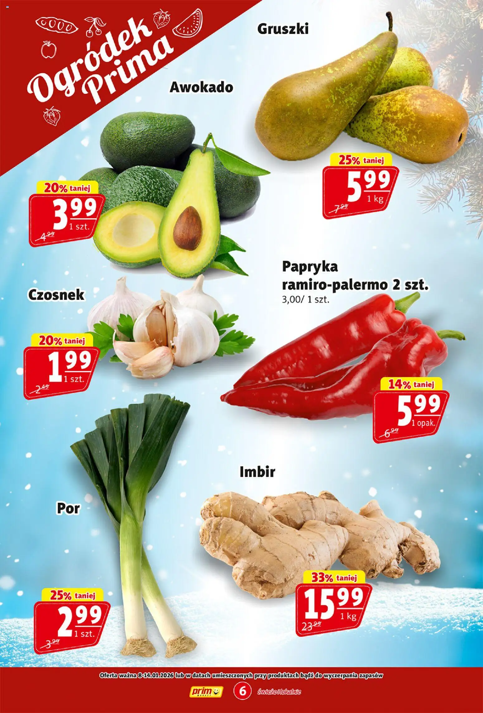 Prim Market Gazetka od 08.01.2026 | Strona: 6 | Produkty: Czosnek, Imbir, Papryka, Awokado
