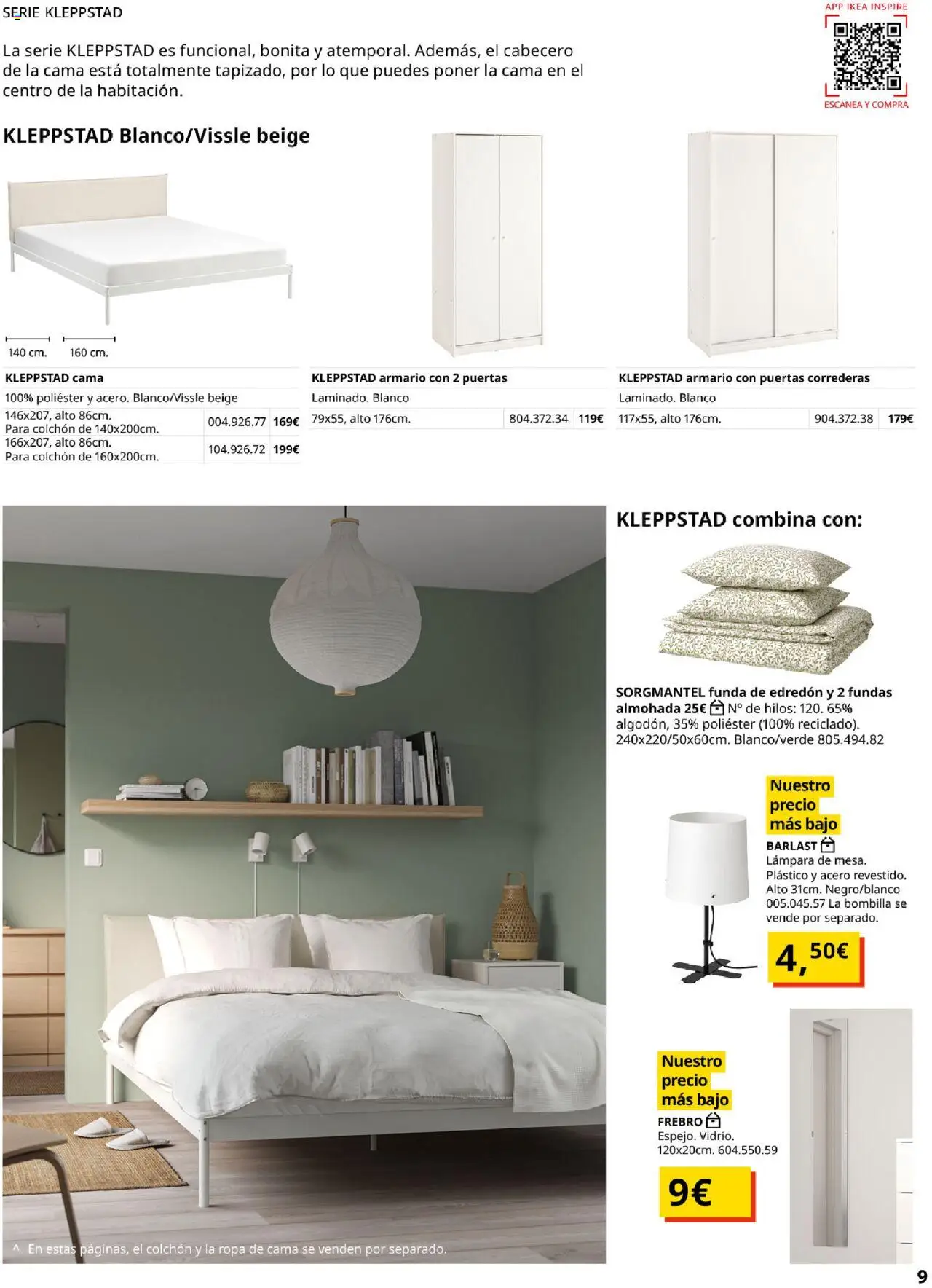 Catálogo IKEA Muebles para el dormitorio │ válido desde el 04.02.2025 | Página: 9 | Productos: Edredón, Ropa, Funda, Bombilla