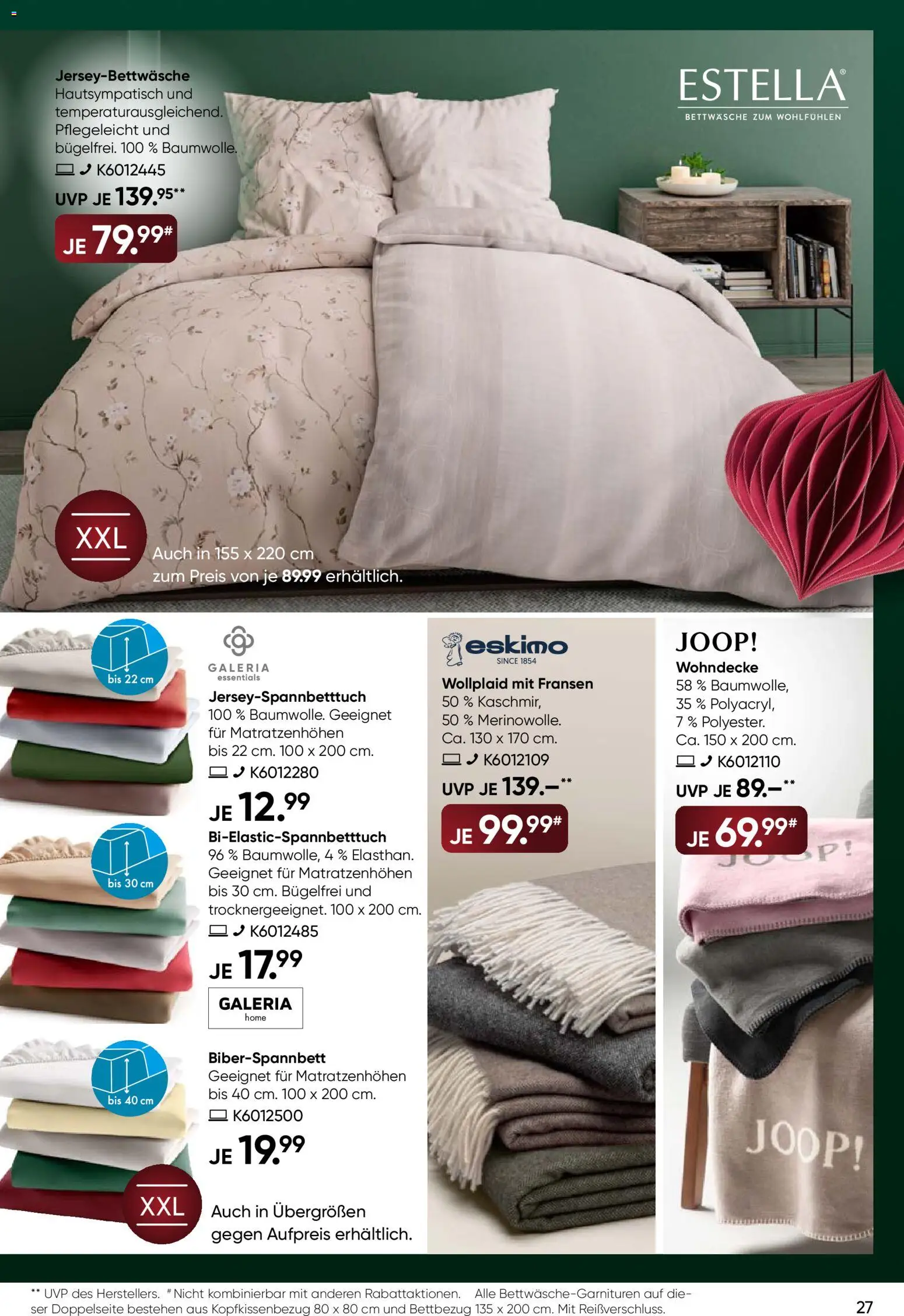 Galeria Karstadt Kaufhof Prospekt 	 – gültig ab 17.12.2025 | Seite: 27 | Produkte: Bettwäsche