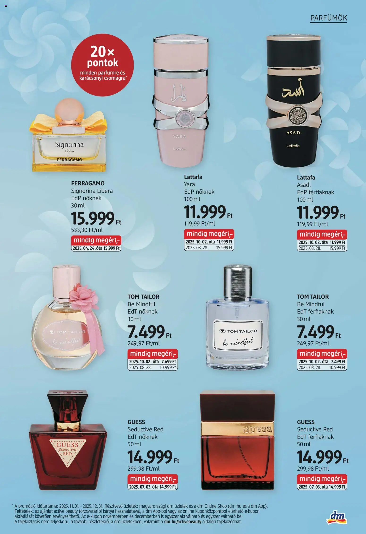 DM Drogerie Markt akciós ujság - amely érvényes a következő dátumtól: 30.10.2025 | Oldal: 9 | Termékek: Parfumok